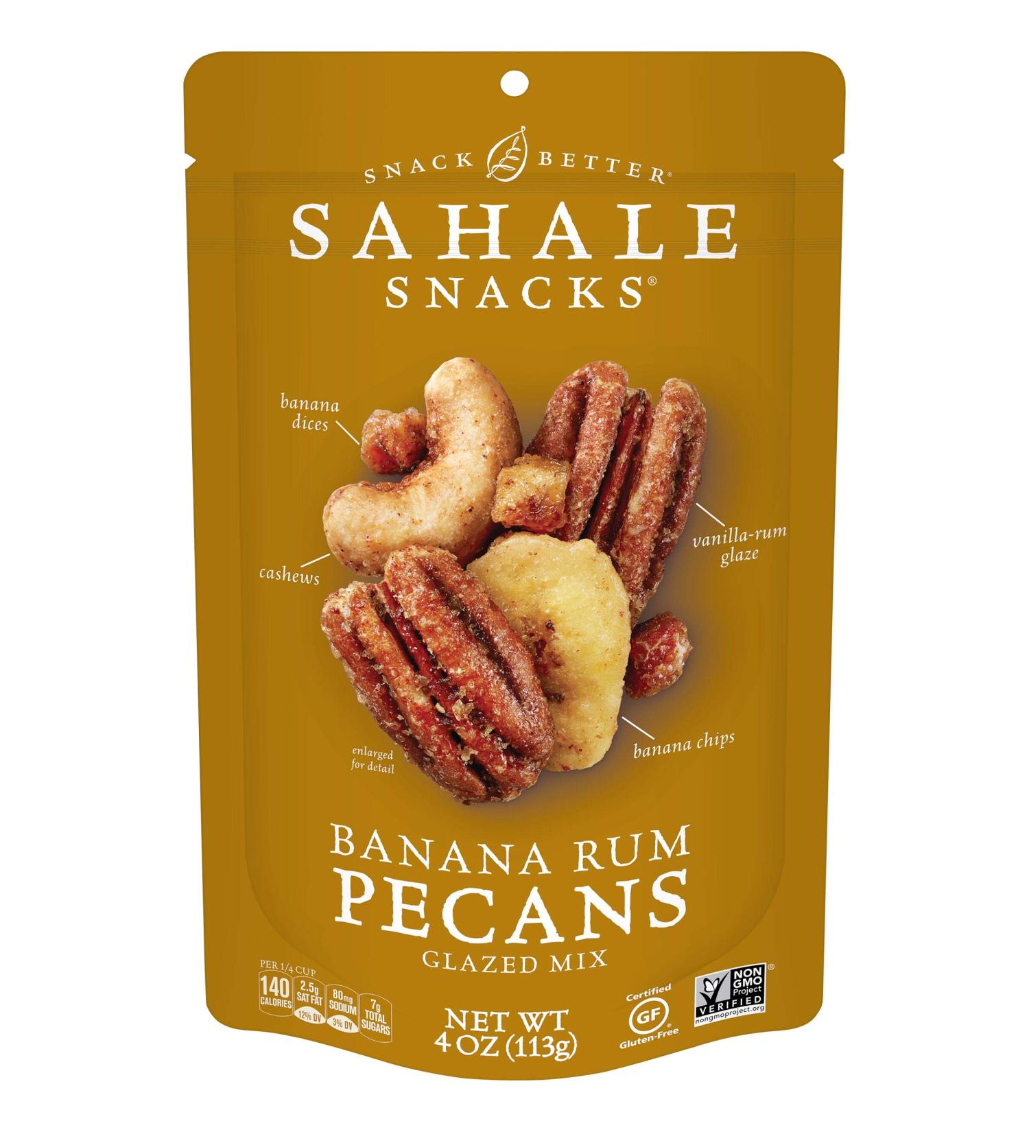Sahale Snacks Glazed Banana Rum Pecans 4 oz - Gourmet Nut Mix - Buy Online on GoSupps.com