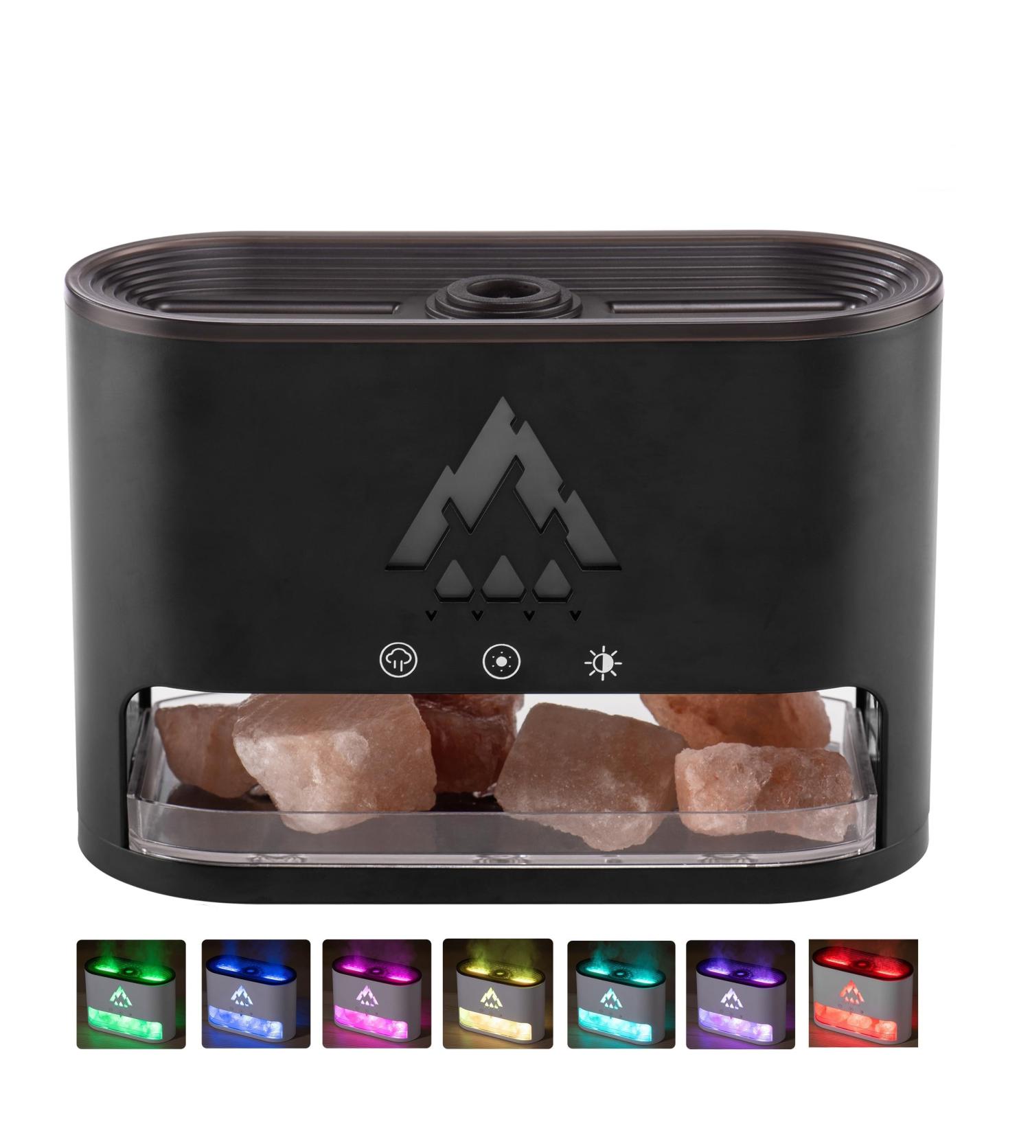 Essential Oil Diffuser with Remote - 250ml Himalayan Salt Aromatherapy 2 Mist Modes Ambient Glow & Auto-Off for Home & Office - Black - Buy Online on GoSupps.com