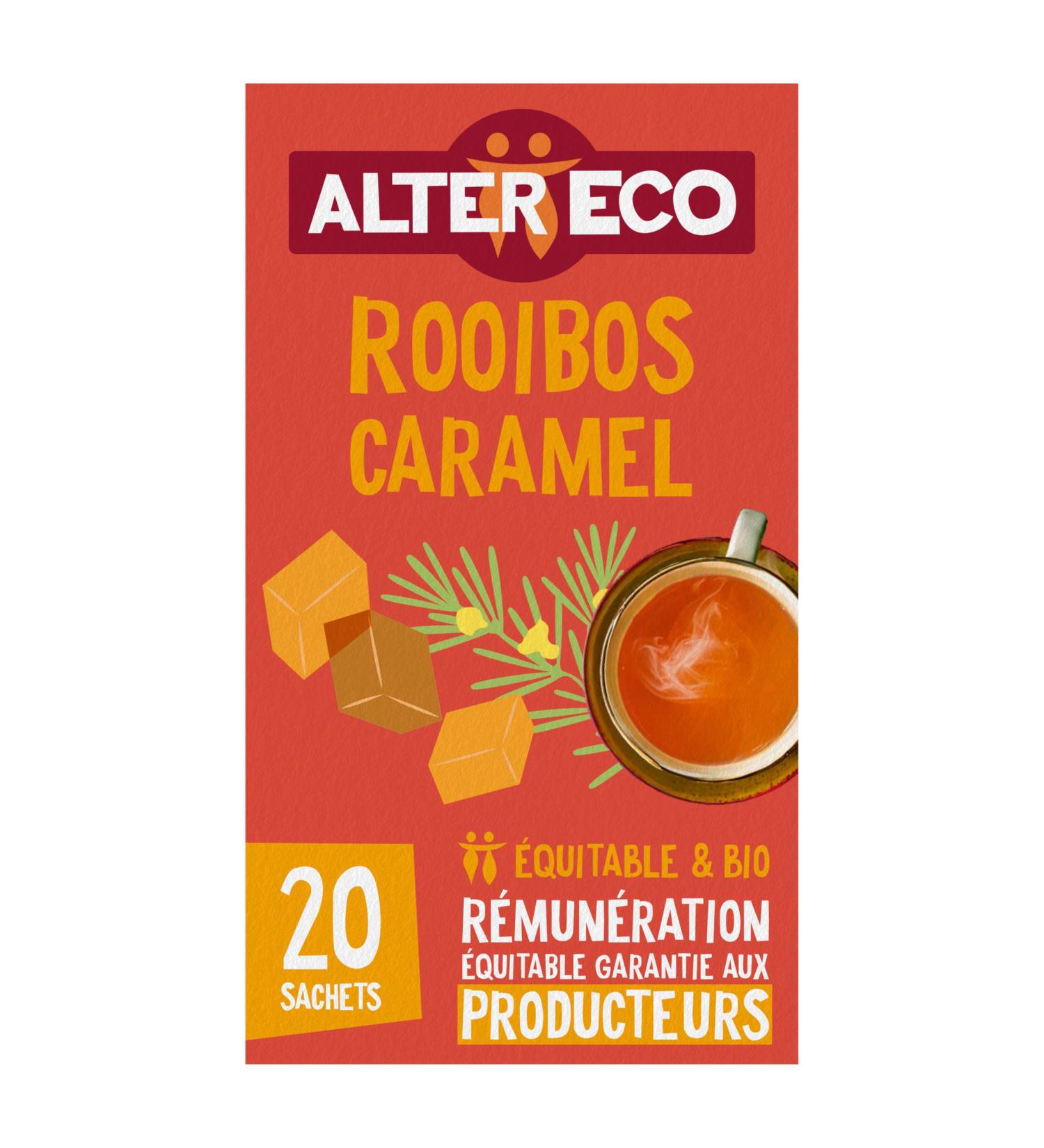 ALTER ECO - Infusion Rooibos Caramel - Infusion Bio & Equitable - Sans Th ine - Bo te de 20 Sachets Caramel Lot de 1 x 20 - Buy Online on GoSupps.com