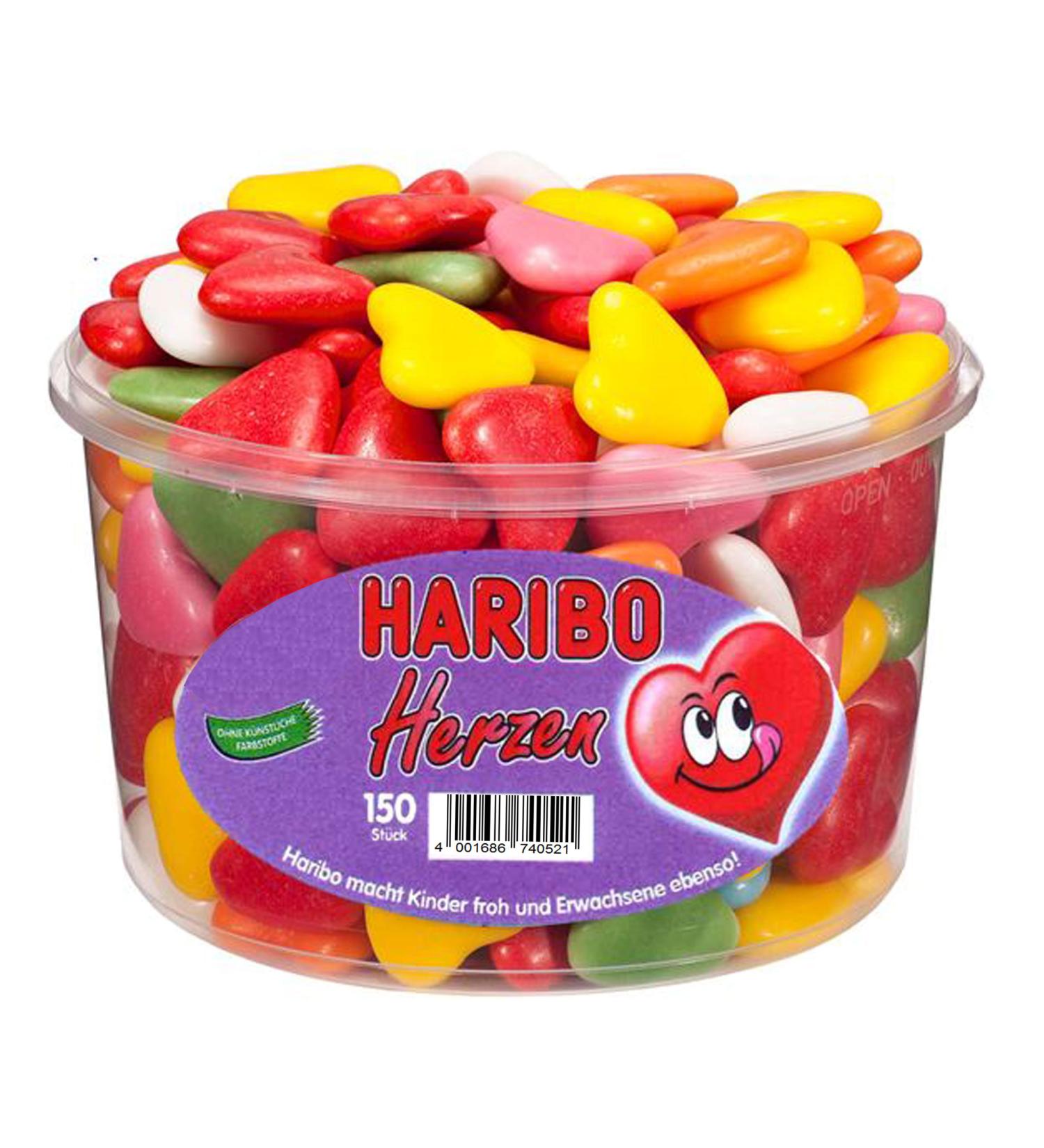 Haribo Harts Hearts 150 Pieces 1.200g Tub - Buy Online on GoSupps.com