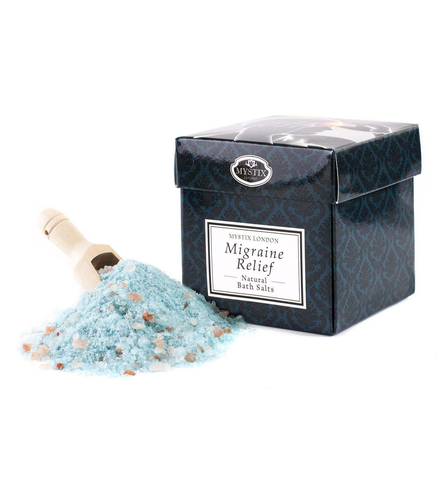 Mystix London Migraine Relief Bath Salts - 350g | Soothing Spa Experience for Pain Relief | International Shipping Available - Buy Online on GoSupps.com