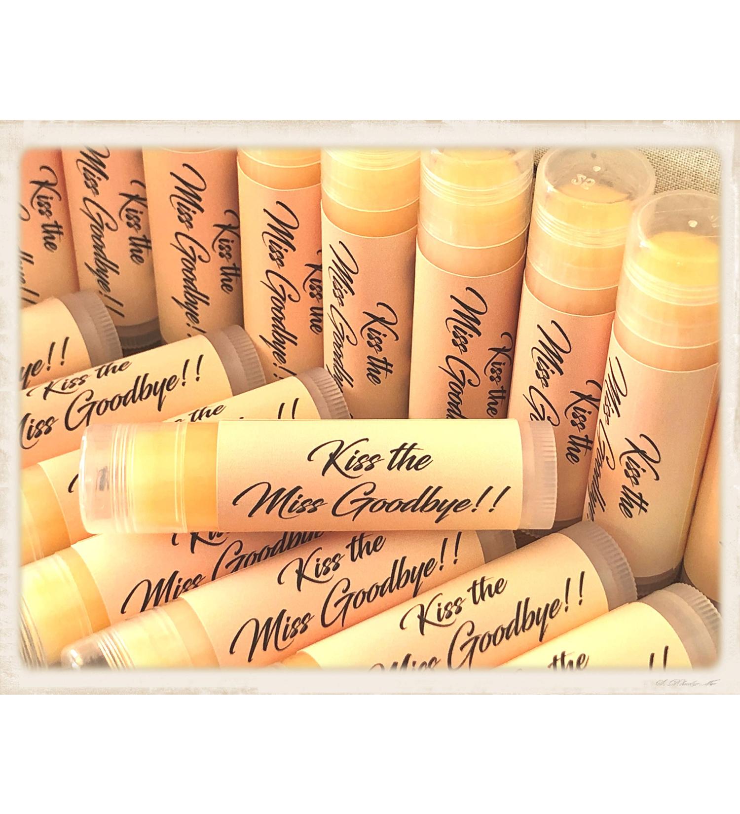 10 KISS THE MISS GOODBYE Mimosa Flavored Lip Balms - Perfect Favors for Bridal Showers & Bachelorette Parties - Buy Online on GoSupps.com