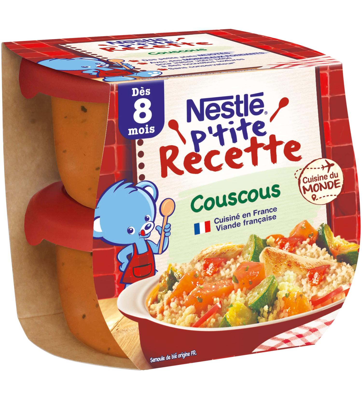 Nestl B b P'tite Recipe - Small Baby Pots - Couscous - From 8 Months - 2 x 200g - Buy Online on GoSupps.com