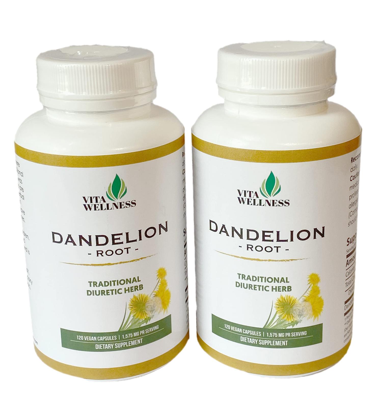 Organic Dandelion Root Capsules - Traditional Diuretic Herb - Non-GMO & Vegan - 120 Capsules for Immunity Support - Buy Online on GoSupps.com
