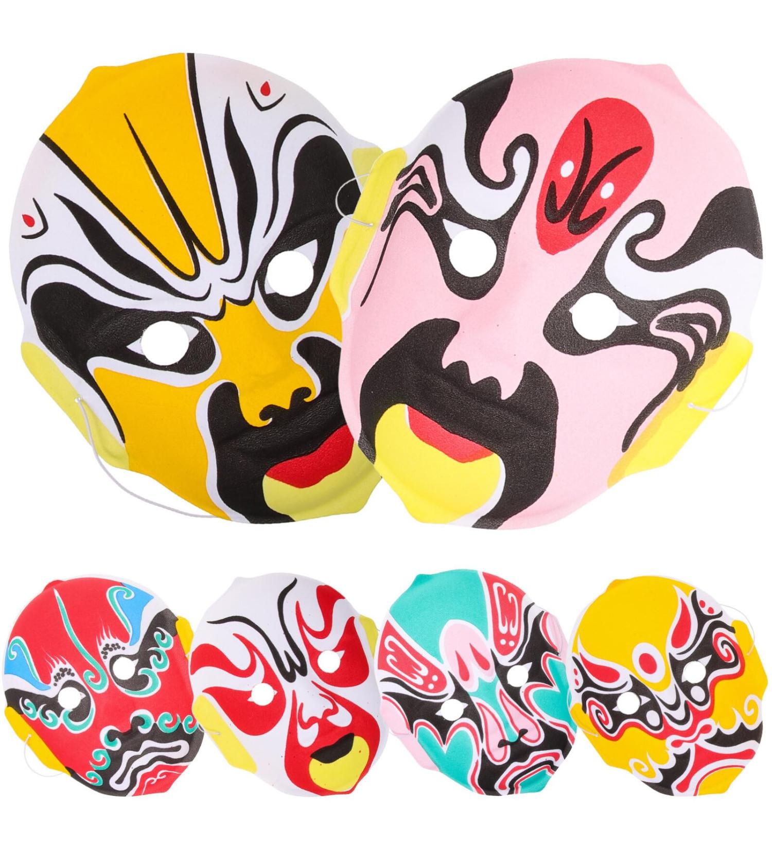 Pretyzoom Sichuan Opera Masks Set | 6 Chinese Party & Cosplay Masks for Wall Decor & Masquerade - Buy Online on GoSupps.com