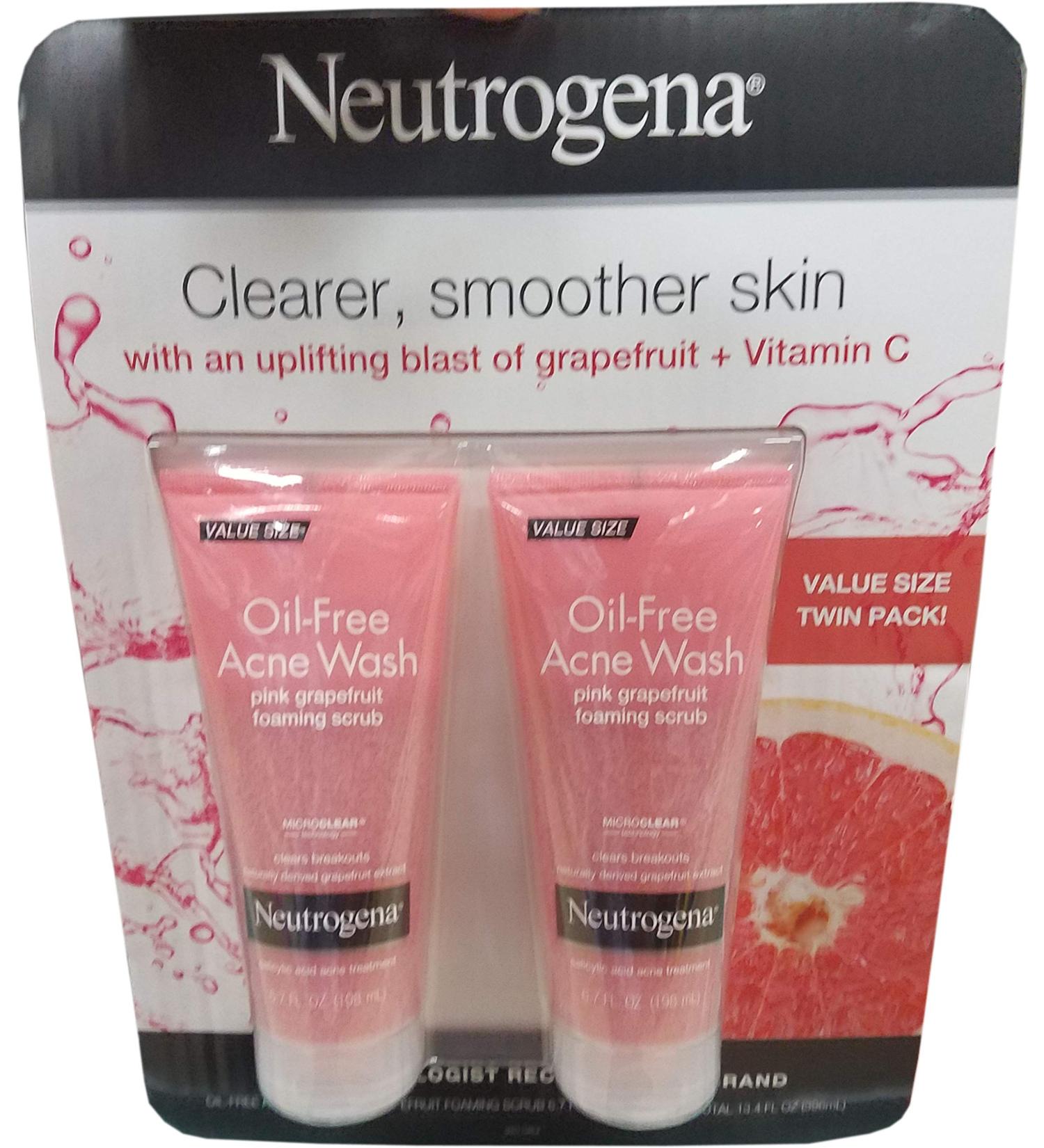 Neutrogena Oil Free Acne Wash Pink Grapefruit Foaming Scrub 13.4 Ounce