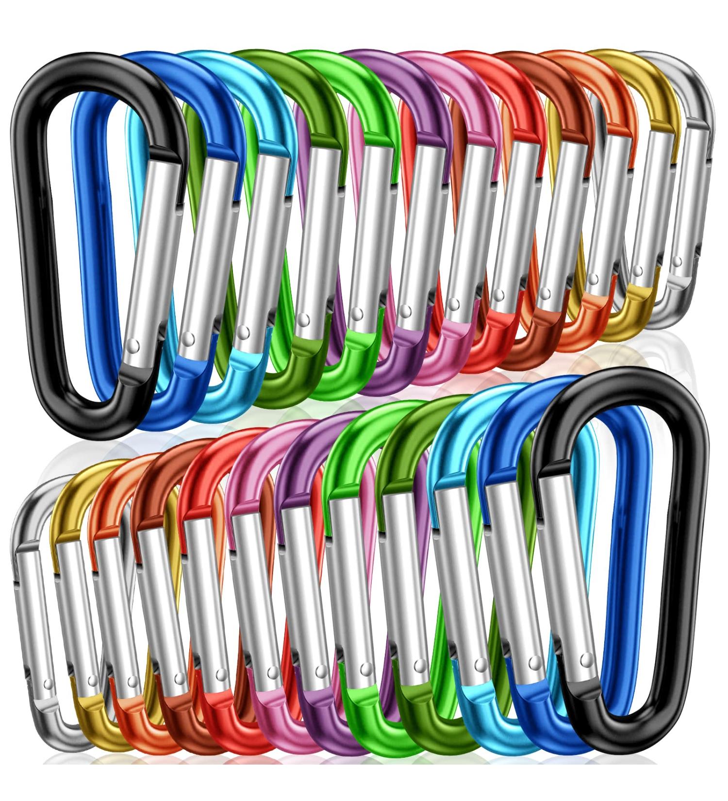 STURME Aluminum D Ring Carabiners Set - 24 PCS Mini Keychain Clips for Outdoor Camping - Durable & Spring Loaded Gate - Buy Online on GoSupps.com