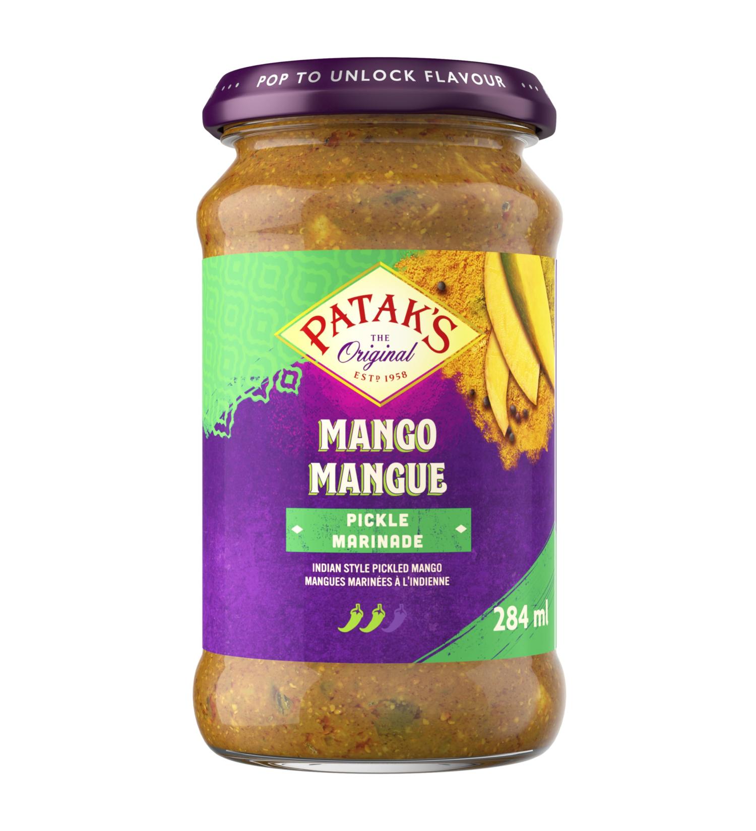 Patak's Indian Style Mango Pickle Authentic Indian Flavours Vegan Gluten Free 284ml - Buy Online on GoSupps.com