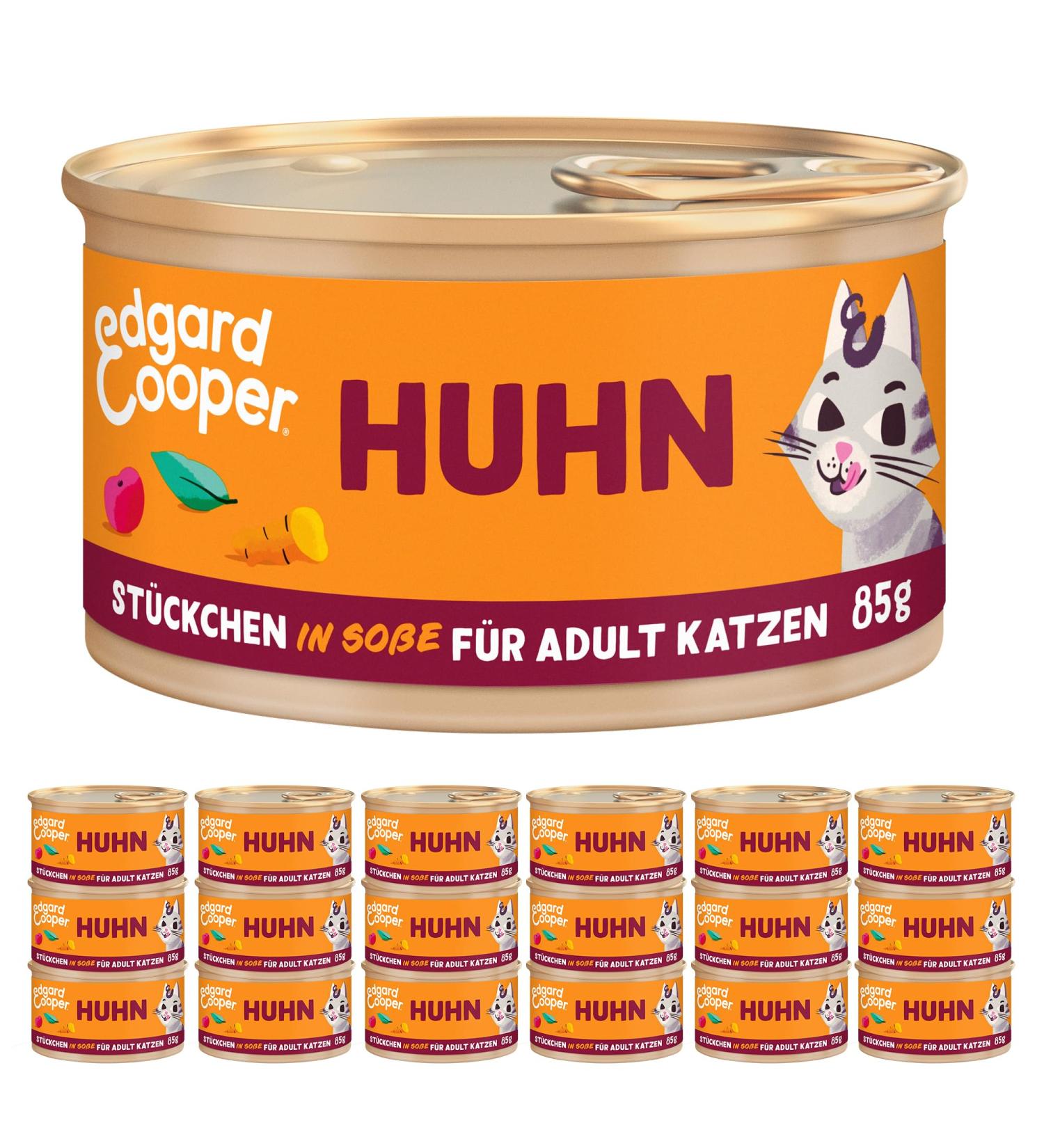 Edgard & Cooper Grain-Free Wet Cat Food - Adult & Active Chicken in Sauce (85g x 18 Pack) | Natural & Tasty Nutrition for Cats - Buy Online on GoSupps.com