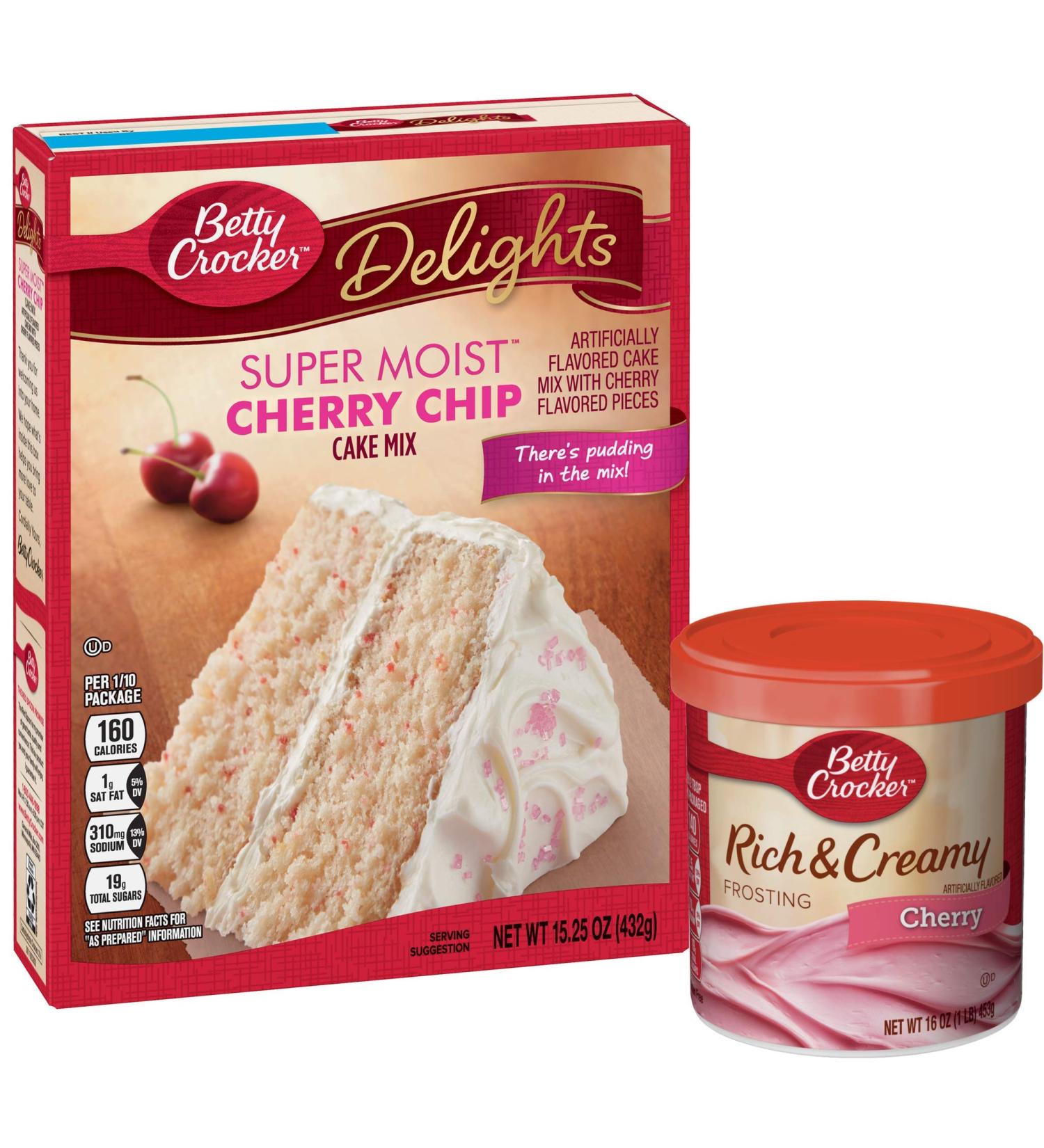 Betty Crocker Cherry Chip Cake Mix & Frosting Bundle - 2 Piece Set - Buy Online on GoSupps.com