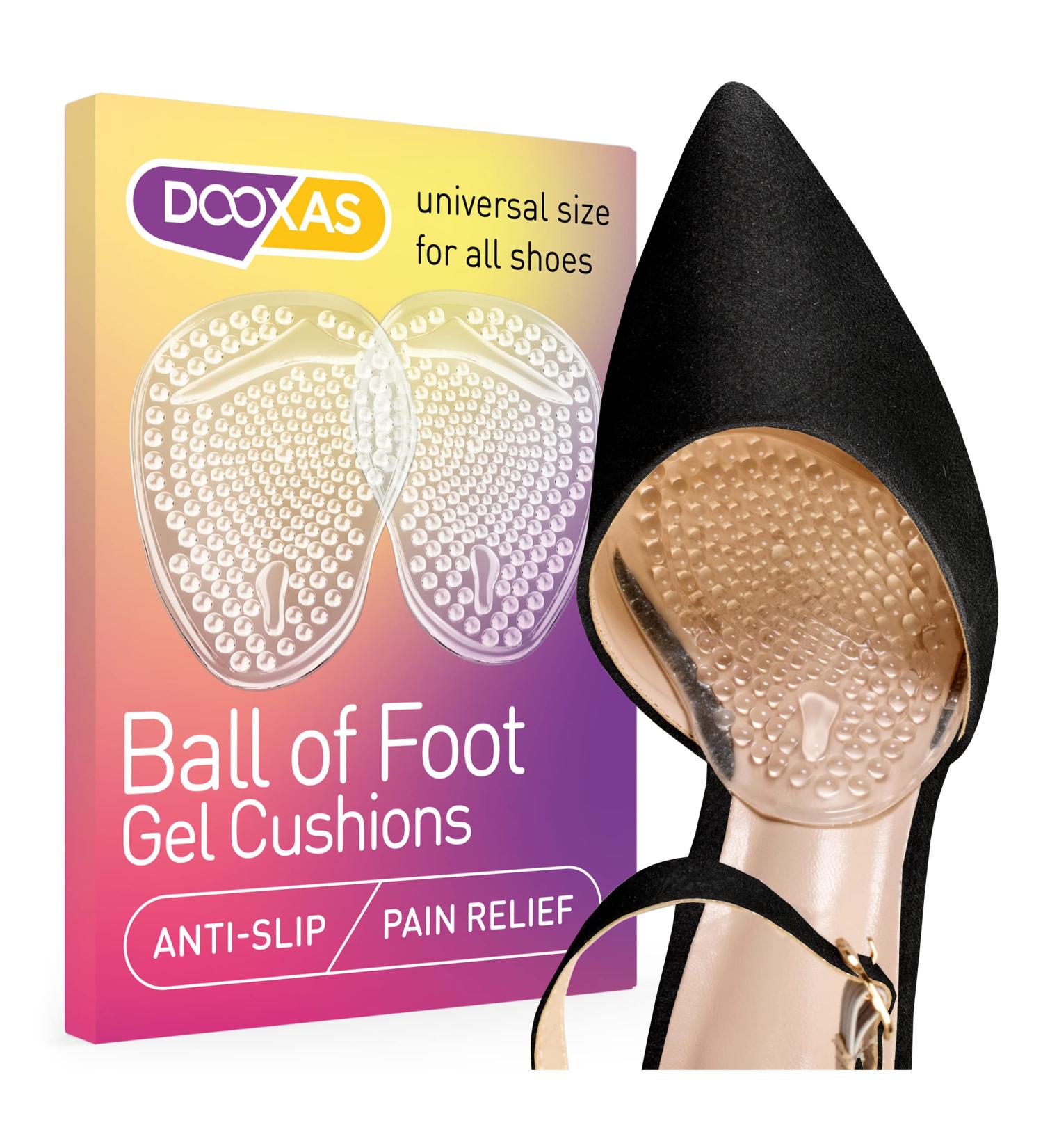 DOOXAS Ball of Foot Cushions for High Heels - Gel Inserts for Foot Pain Relief & Comfort | Metatarsal Pads for Women - Buy Online on GoSupps.com