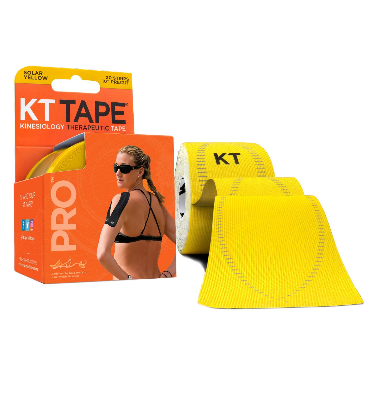 KT Tape Pro Wide 10-Precut 10-inch Strips, Black, Water Resistant Ideal for Lower Back & Large Muscles | Small Size - Buy Online on GoSupps.com