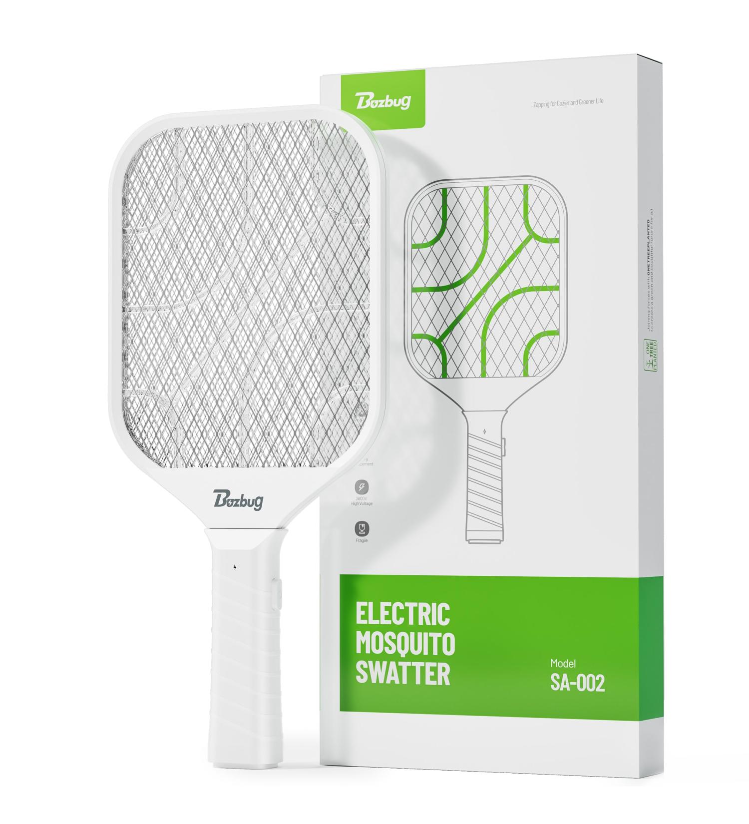 Buzbug Electric Fly Zapper - Handheld Insect Swatter 3800V Heavy Duty - Indoor Use - SA002 White - International Shipping Available - Buy Online on GoSupps.com