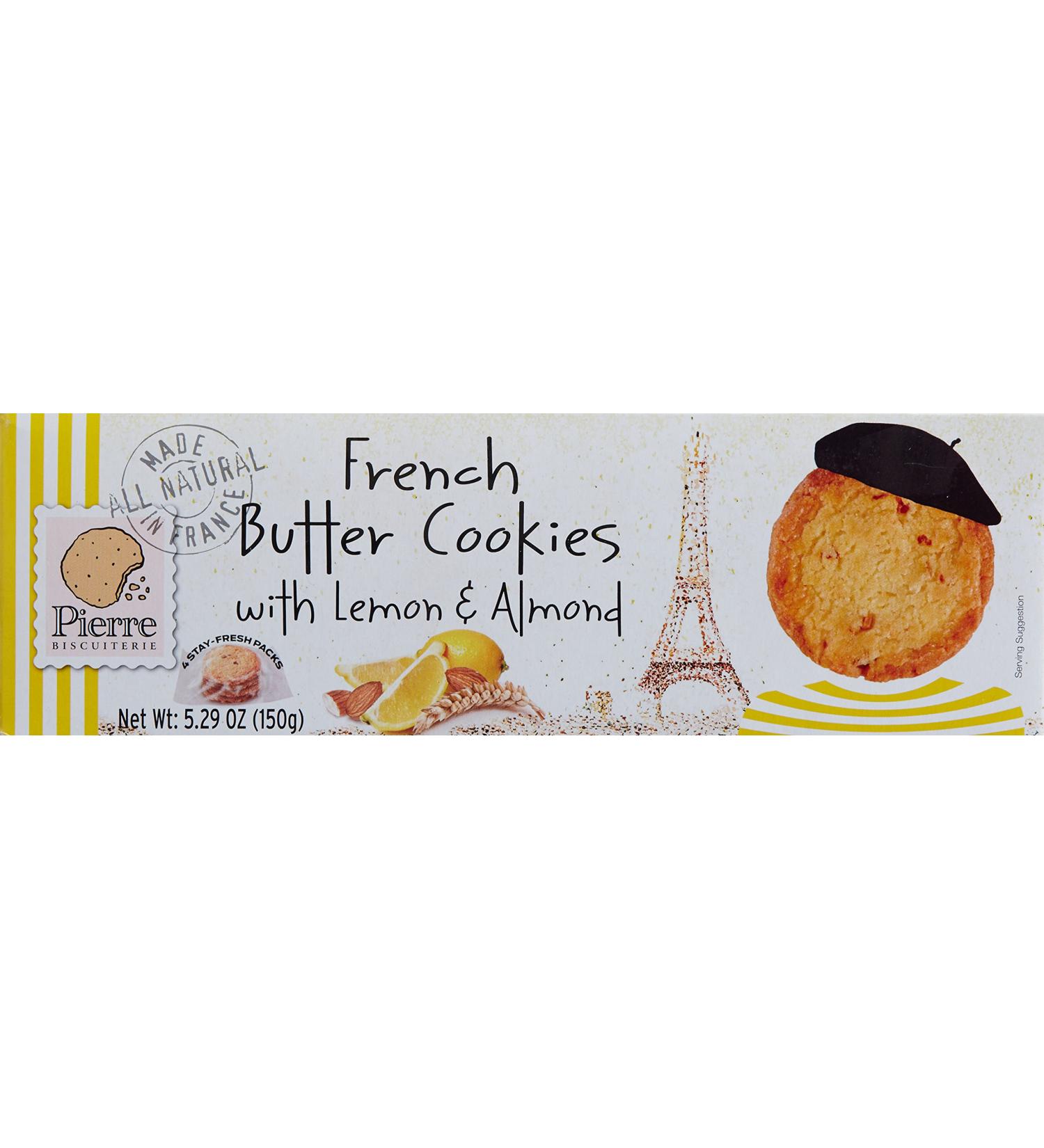 Pierre Biscuiterie French Butter Lemon and Almond Cookies - 5.29 oz (Pack of 1) - Buy Online on GoSupps.com