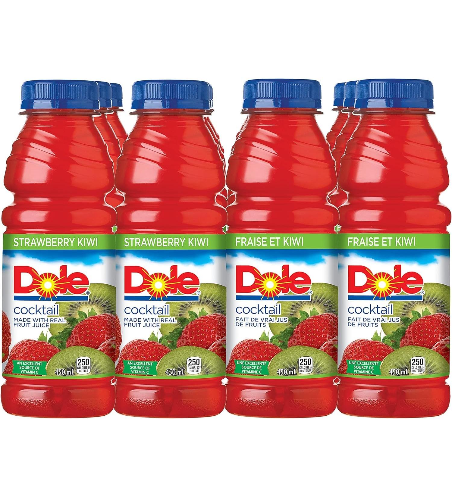 Dole Strawberry Kiwi Juice Cocktail 450 ml Bottles 12 Pack - Buy Online on GoSupps.com