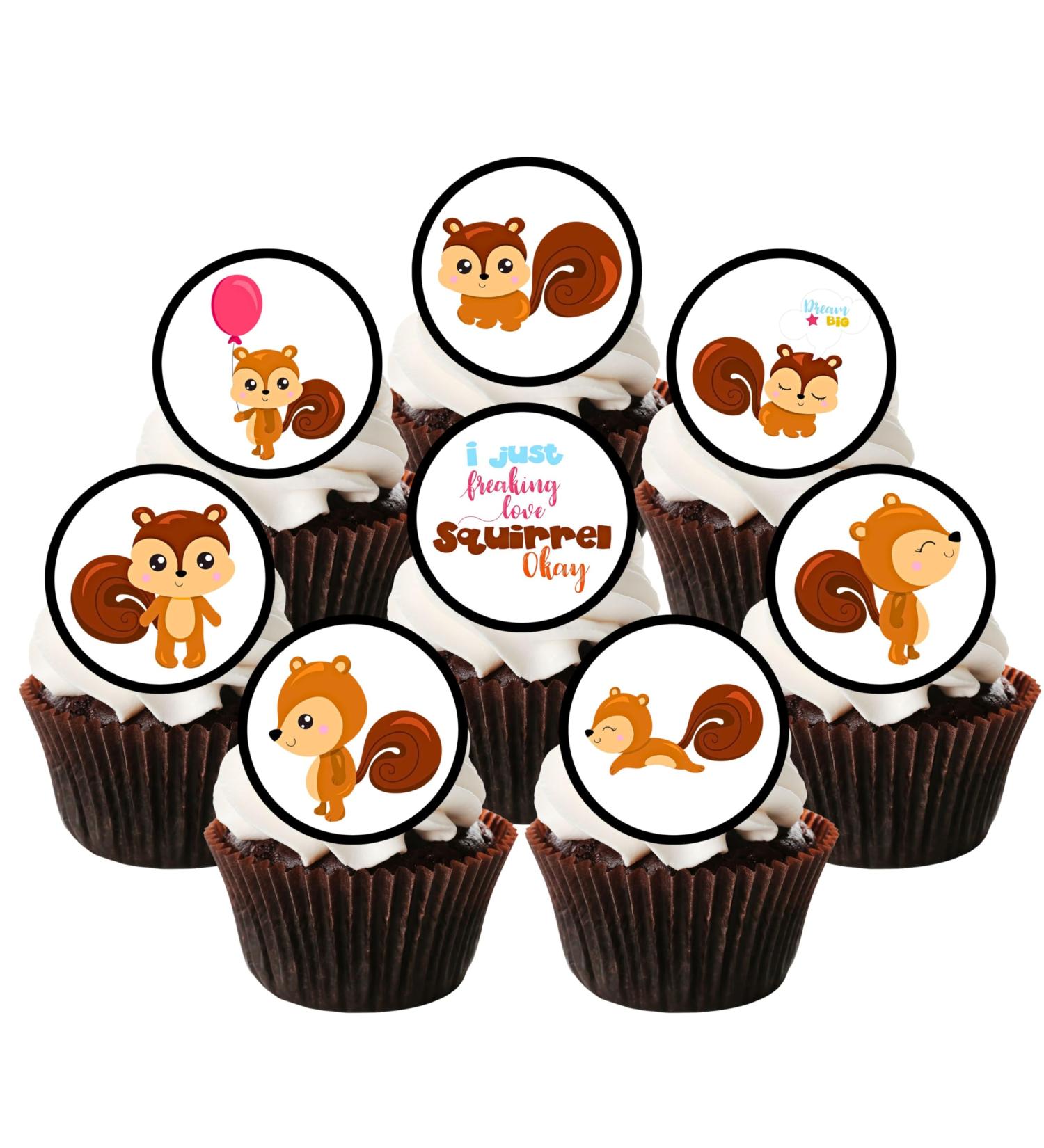 24 Squirrel Edible Cake Decorations Cute Squirrel Cupcake Toppers Woodland Animals Wild One Animal Cake Toppers Woodland Party Decorations Woodland Baby Shower Decorations Farm Cake Toppers - Buy Online on GoSupps.com