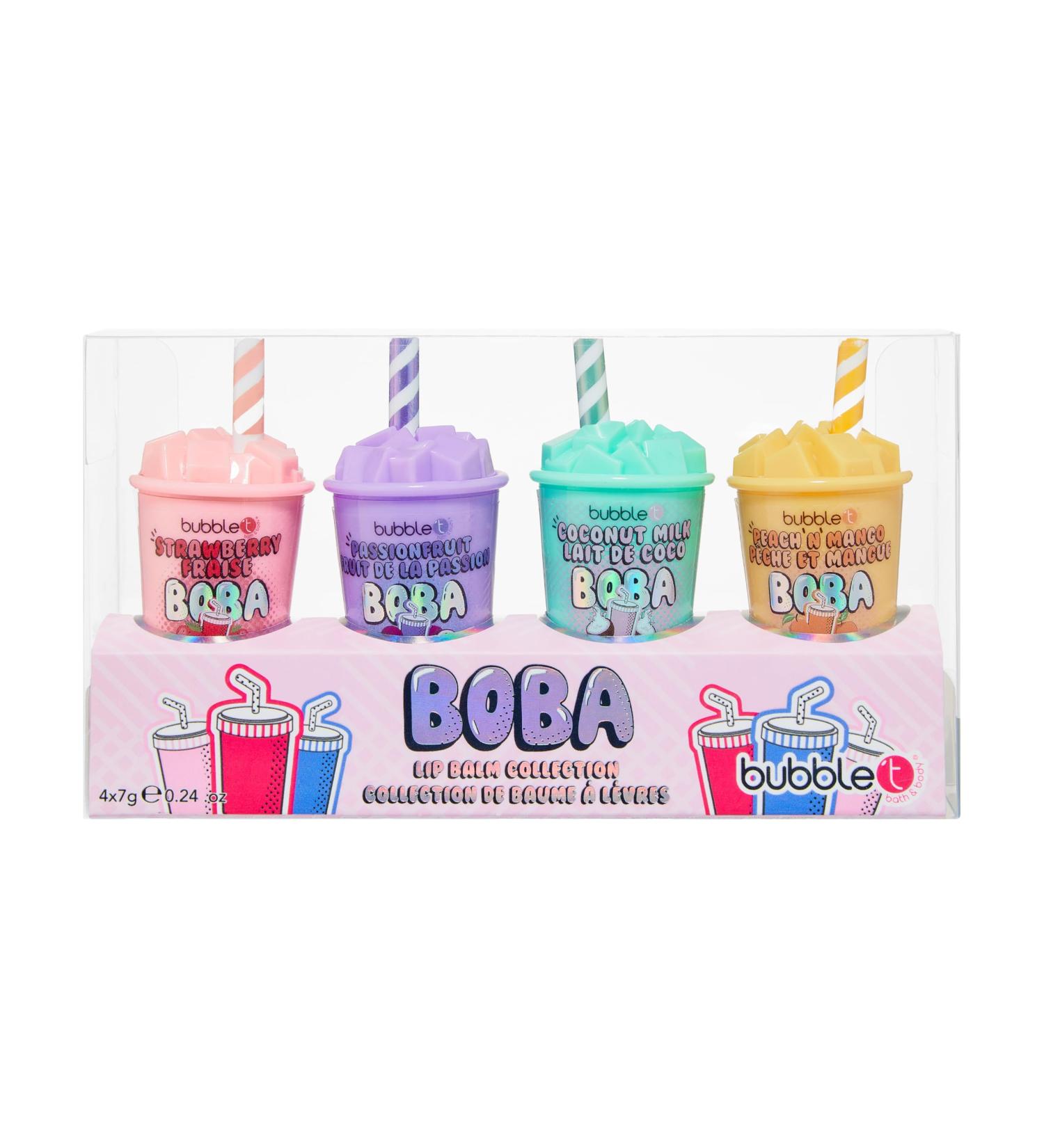 Bubble T Cosmetics Lip Balm Collection Strawberry Passionfruit Coconut Milk Peach Mango Flavors 4 Pack - Buy Online on GoSupps.com