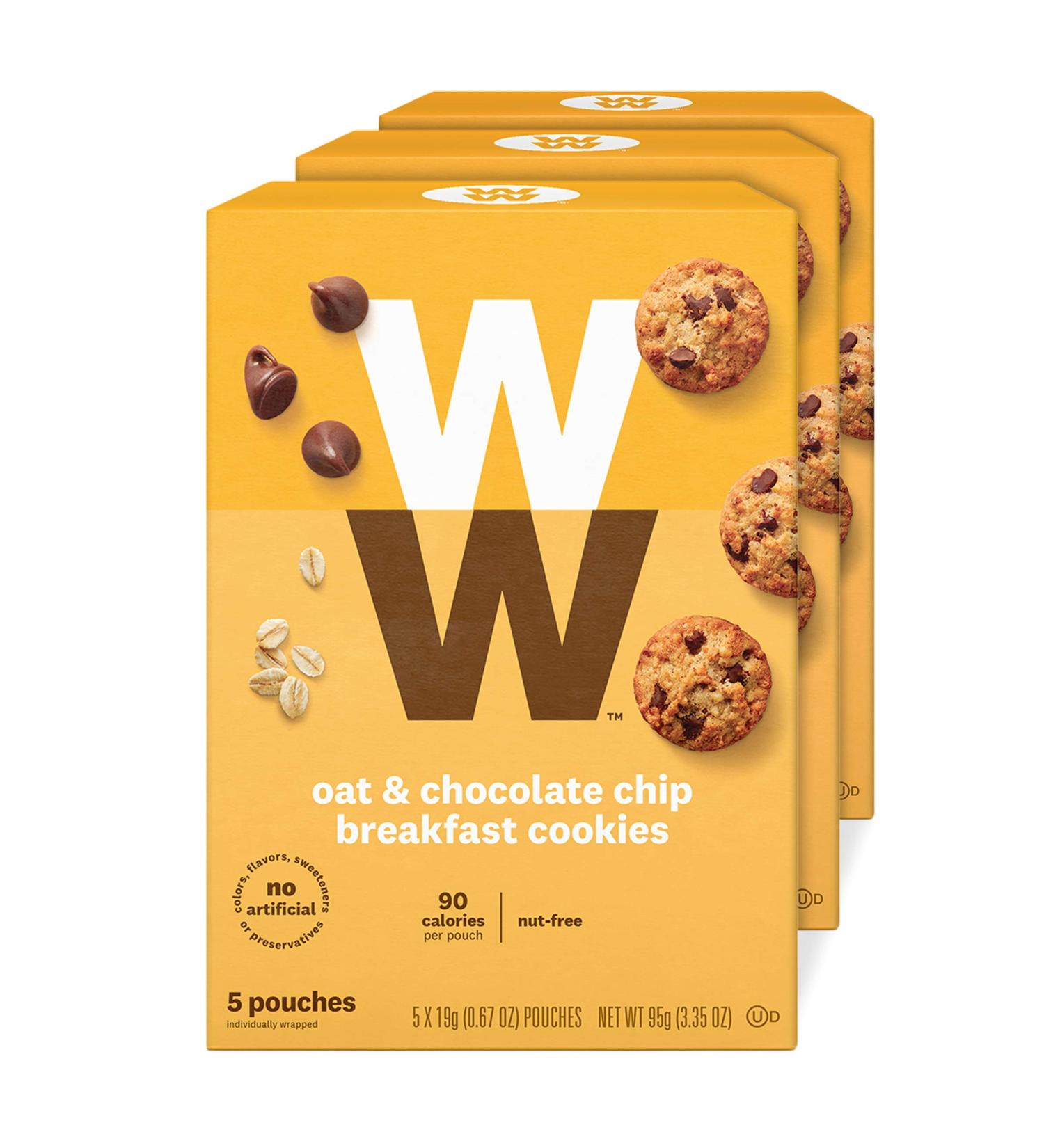 WW Oat & Chocolate Chip Breakfast Cookies - Nut-Free - 3 Boxes (15 Count) | Weight Watchers SmartPoints 3 | Shop Now - Buy Online on GoSupps.com