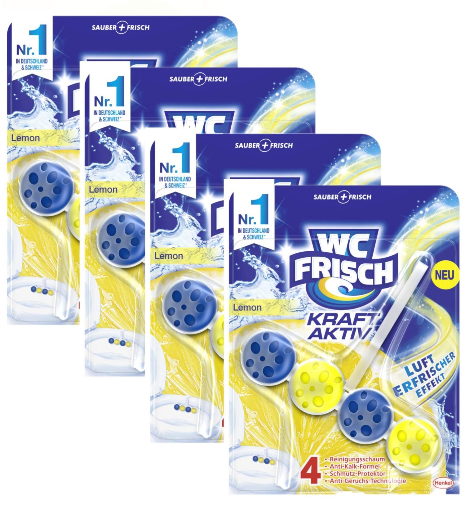Buy WC FRISCH Kraft Aktiv Lemon Scented Air Freshener - 4 Pack (50g each) | International Shipping Available - Buy Online on GoSupps.com