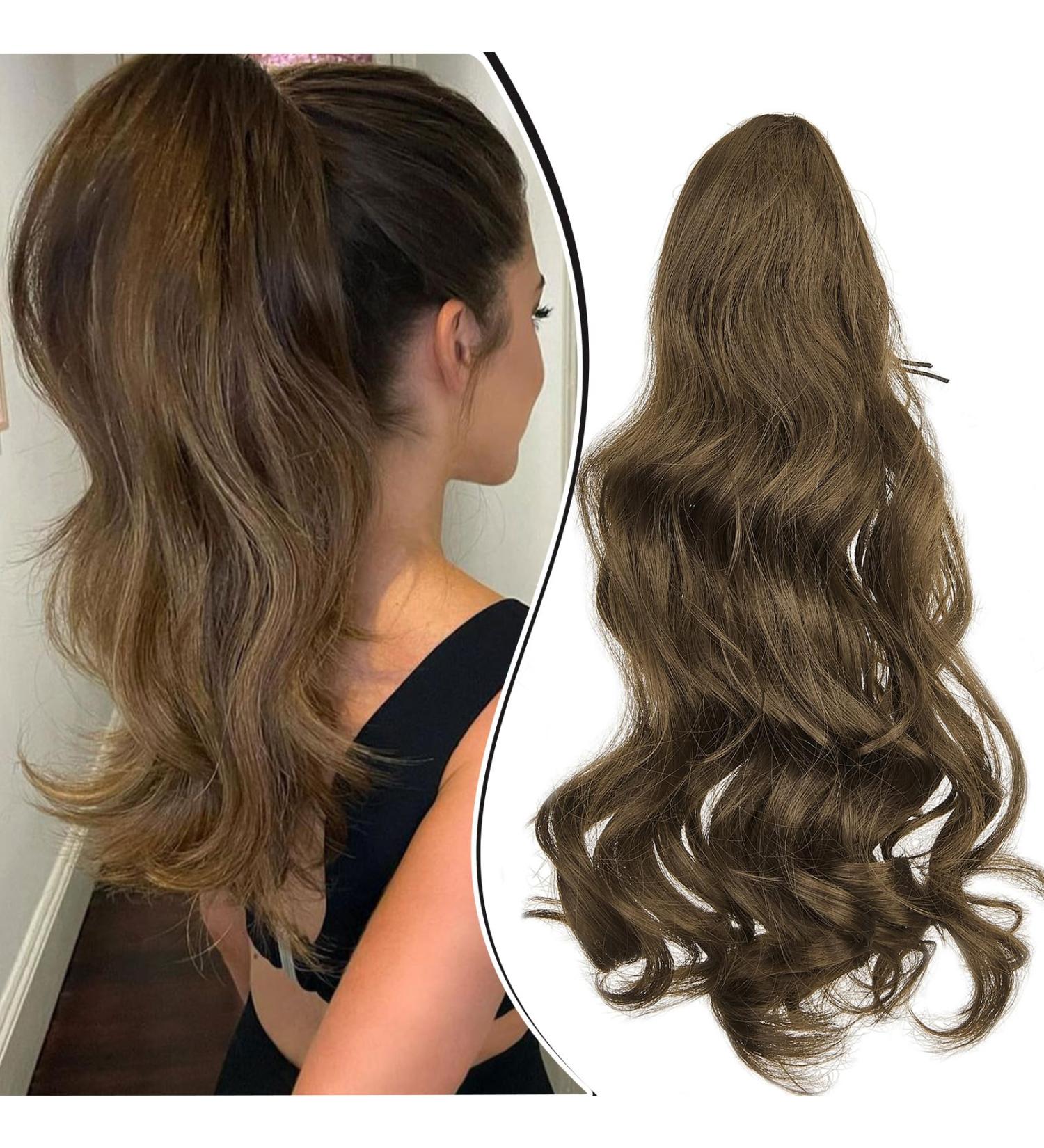 Dcbaboo 18inch Claw Clip in Ponytail Hair Extensions Long Wavy Ponytail Extension Curly Synthetic Pony tails Natural Wave One Piece Hairpiece Fake Ponytail for Women Chestnut Brown 18 inch 150g Chestnut Brown - Buy Online on GoSupps.com