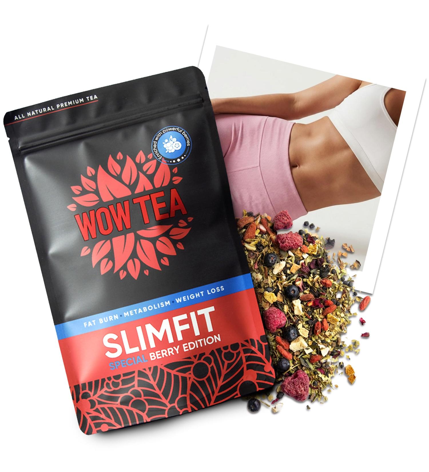  WOW TEA WOW TEA Berry SlimFit Tea fat burning and appetite control with berries and green tea 150g - Buy Online on GoSupps.com
