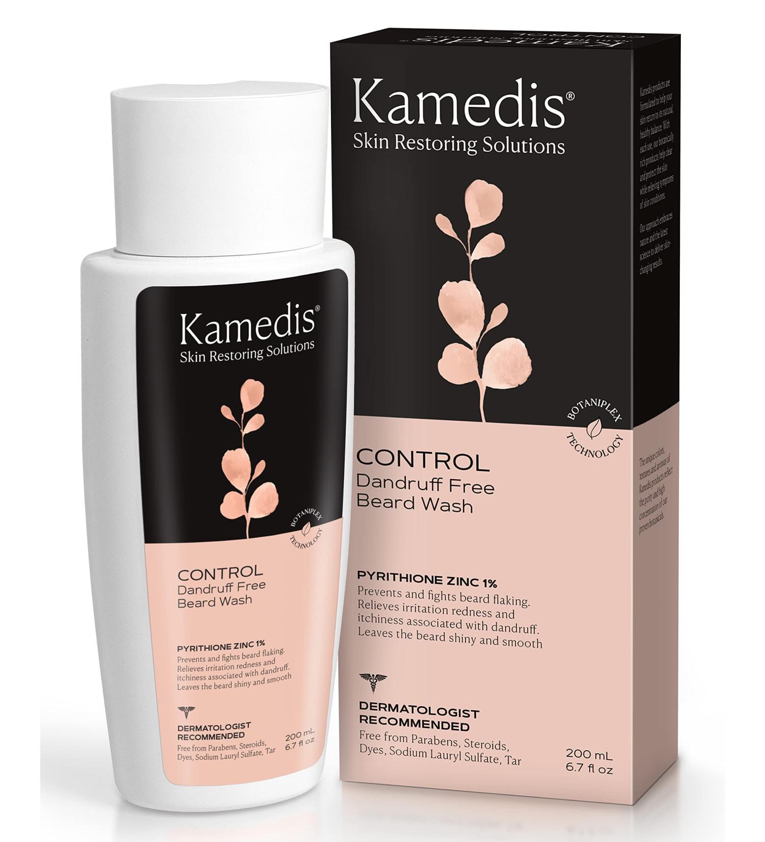 KAMEDIS OTC Beard Wash for Men - Dandruff-Free, Flake-Free Beard Care with Pyrithione Zinc - 6.7 Oz - Buy Online on GoSupps.com