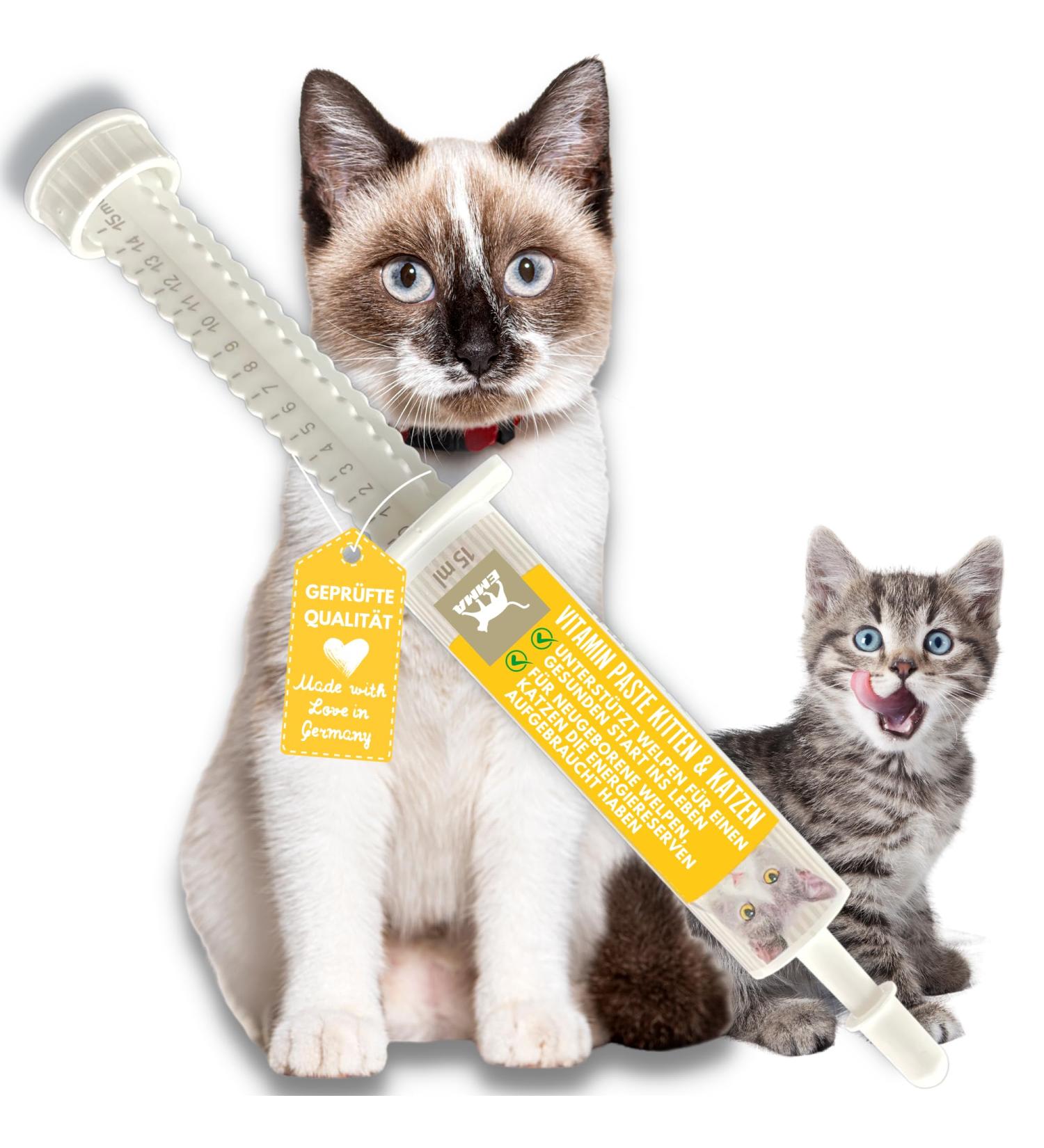 Emma Cats Vitamins - High-Dose Vitamin B Complex Paste for Cats | 15ml Multi-Vitamin with Vitamins A D C | Immune System Support for Kittens & Seniors - Buy Online on GoSupps.com