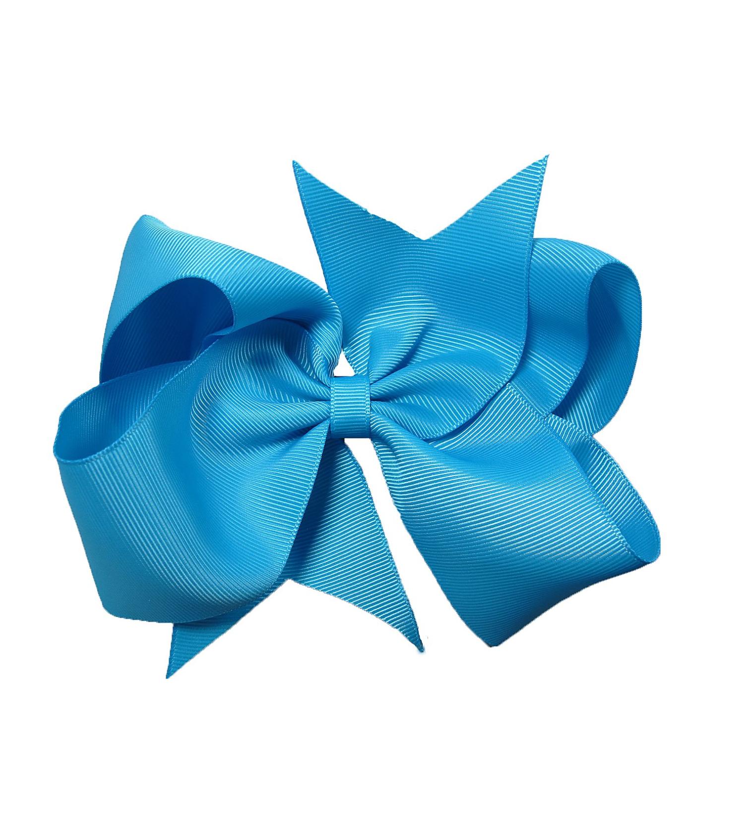 PrettyBoutique 6 Inches Girls Large Grosgrain Hair Bow Alligator Clip (Blue) - Buy Online on GoSupps.com