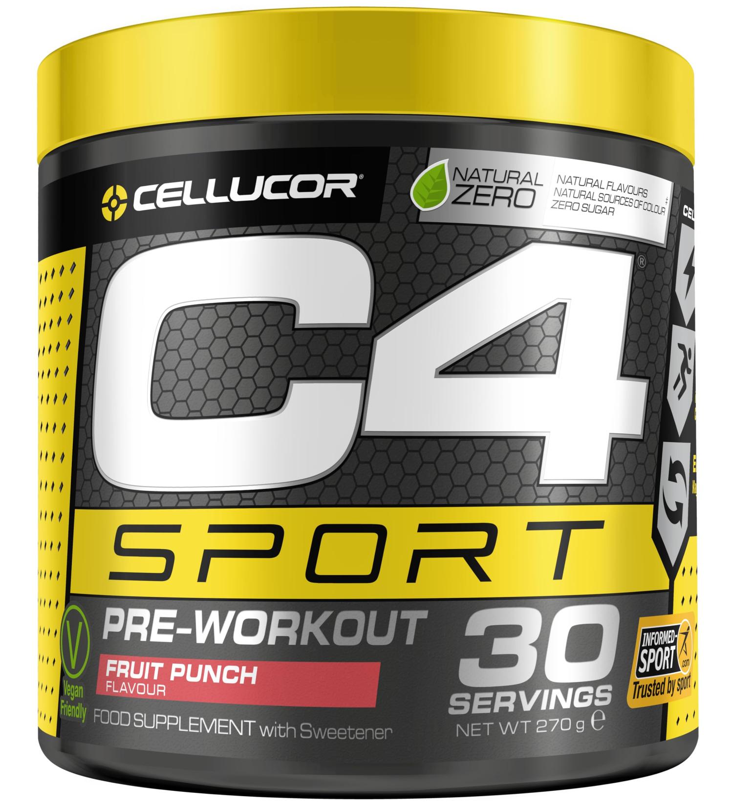 C4 Sport Pre-Workout Powder - Fruit Juice | Pre-Workout Energy Drink | 135mg Caffeine + Beta Alanine + Creatine Monohydrate | Informed-Sport Certified | 30 Servings - Buy Online on GoSupps.com