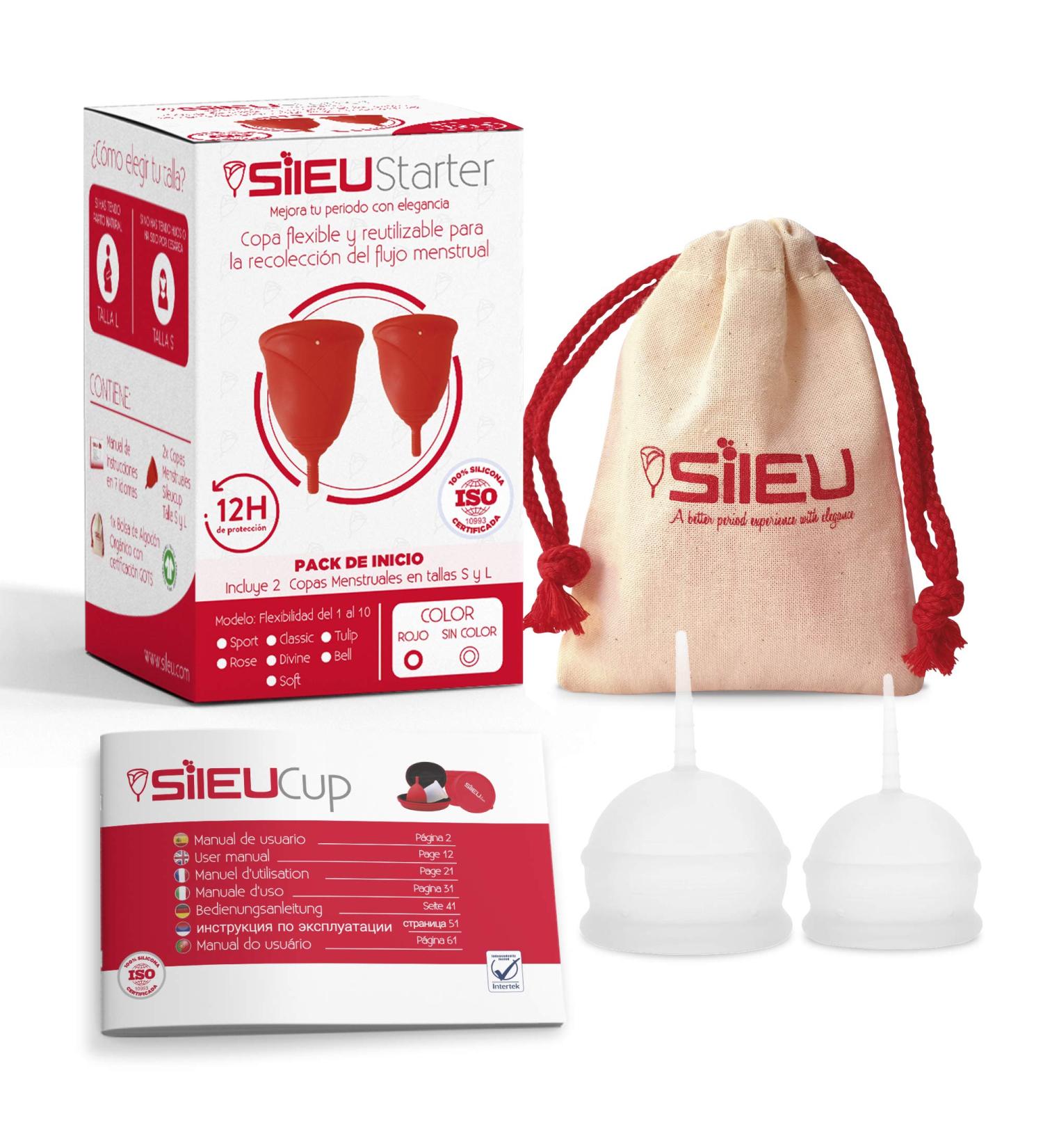 Sileu Menstrual Cup Bell - Soft Beginner Cup for Normal & Severe Flow - Size S & L - Eco-Friendly Alternative to Women's Bandages - Transparent - Buy Online on GoSupps.com