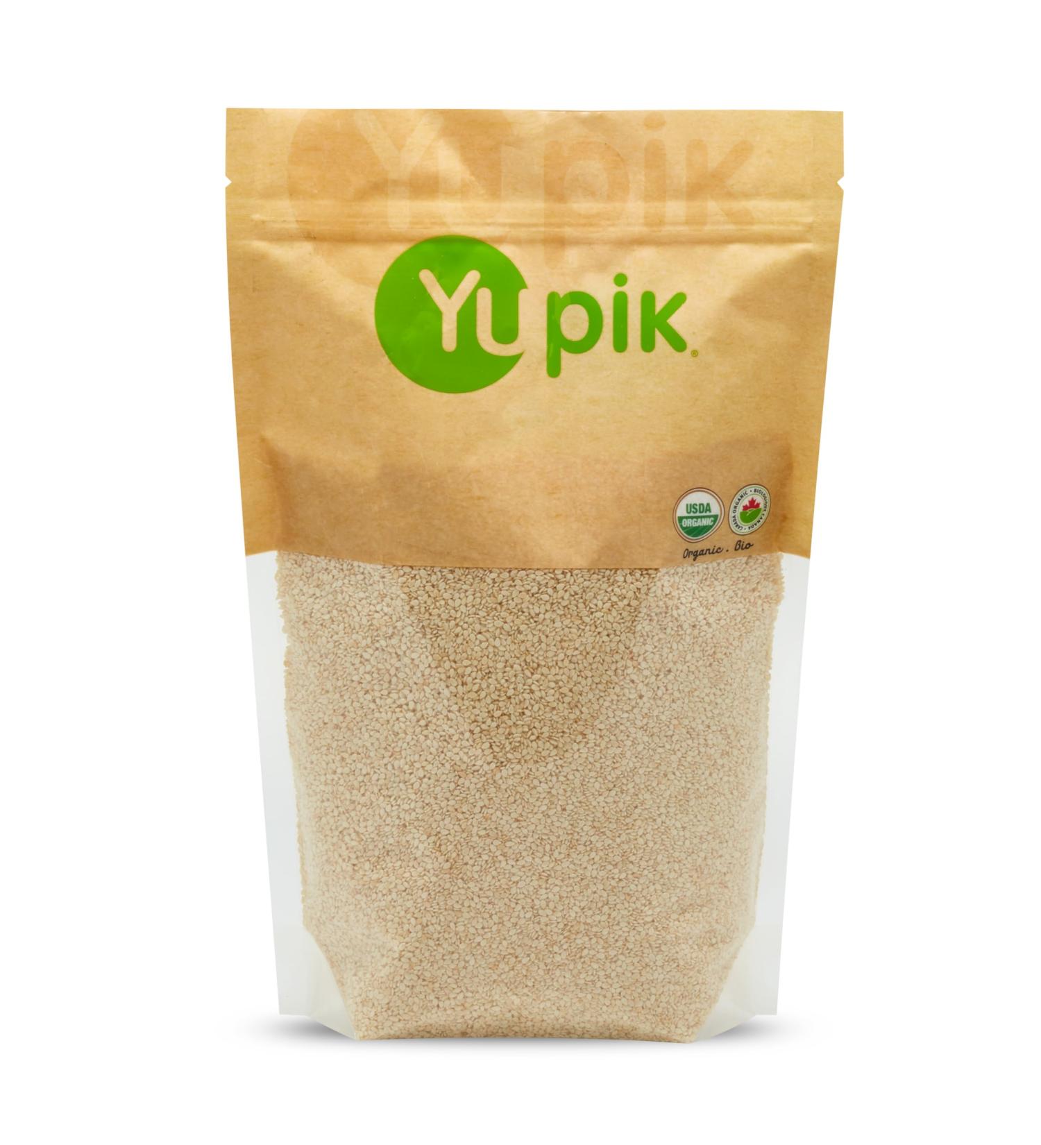 Yupik Organic Hulled Sesame Seeds 1 kg 6 Count Gluten-Free Non-GMO Kosher Vegan Raw Seeds No Outer Shells Unsalted Source of Protein Fiber Iron & Calcium Ideal for Tahini Toppin &Baking 6 kg - Buy Online on GoSupps.com