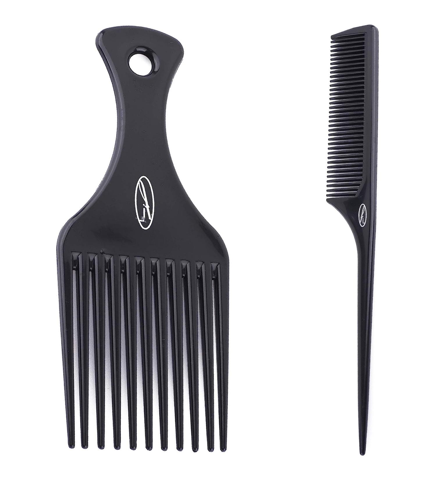 Fine Lines - Combs kit - Afro and Tail Comb - Create you Afro Lifestyle - Wet or Curly Hair - Thick Plastic Black antistatic comb - Afro Hair Combs Plastic Tail - 2 Pack - Buy Online on GoSupps.com