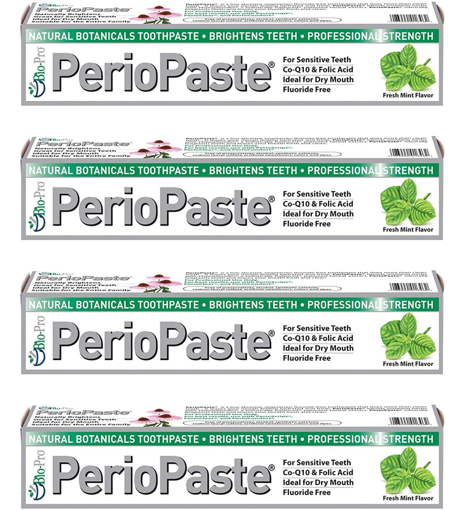 PerioPaste Natural Toothpaste - 4 oz x 4 | Natural Teeth Whitening & Fresh Breath | Stain Removal | Pack of 4 - Buy Online on GoSupps.com