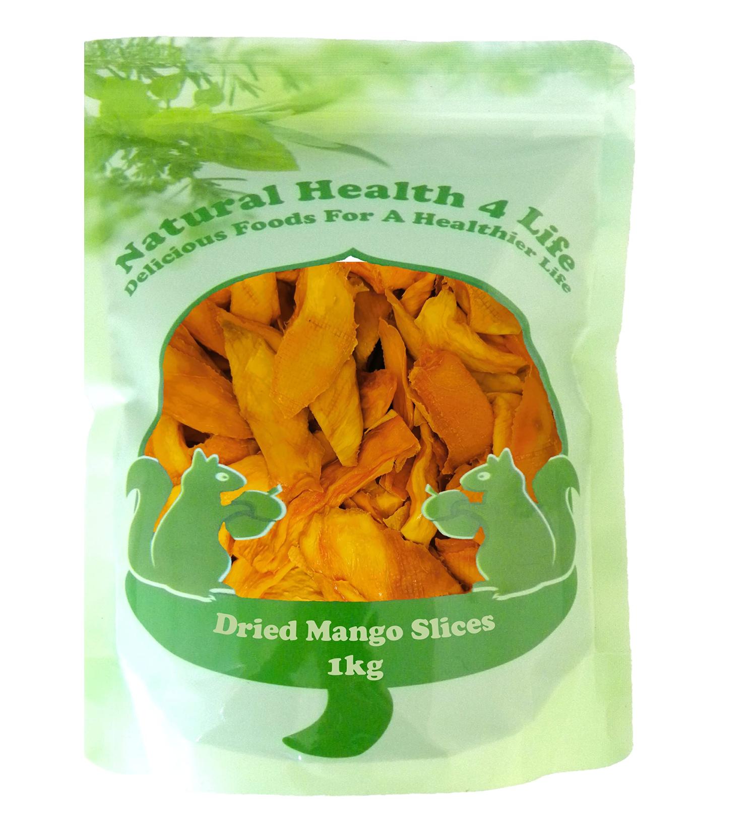 Natural Health 4 Life Fruit Dried Mango Slices Large Pieces 1 kg in Resealable Pouch (1 Pouch) - Buy Online on GoSupps.com