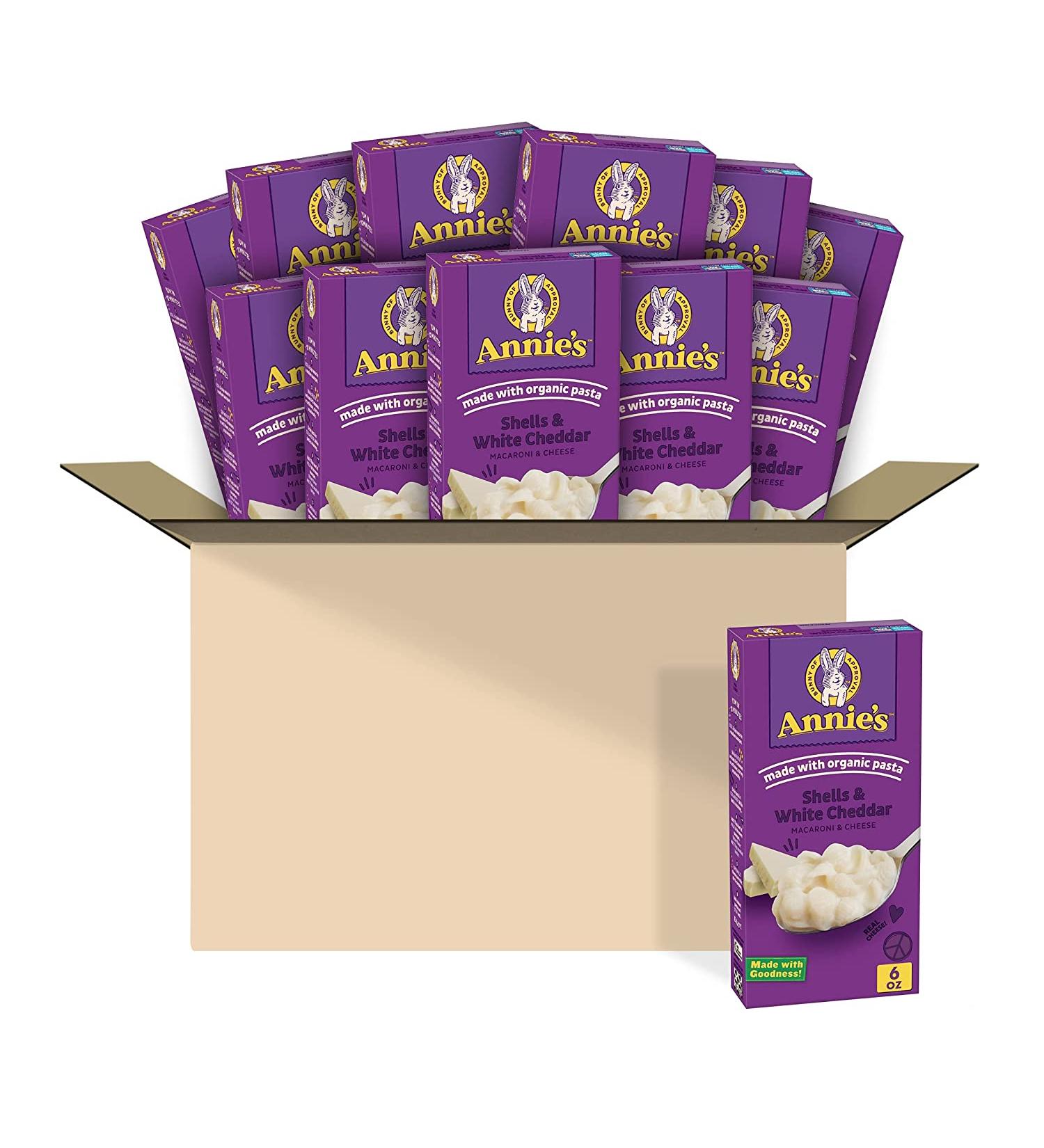 Annie's Organic Shells & White Cheddar Macaroni and Cheese - 12 Pack  6oz each - Buy Online on GoSupps.com