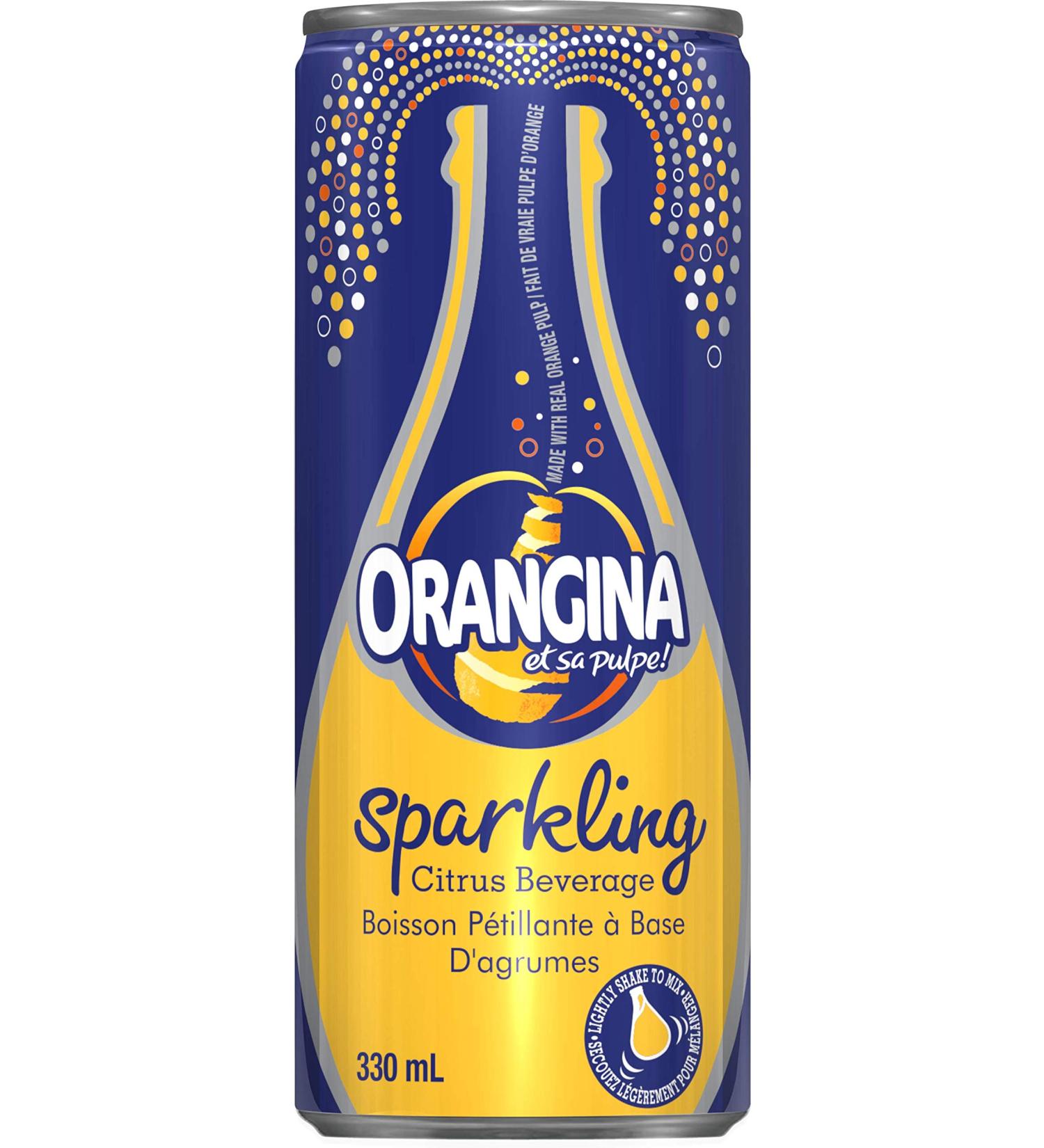 ORANGINA Sparkling Citrus Beverage Original All-Natural 330ml Slim Can 4x6pk 24 Count - Buy Online on GoSupps.com