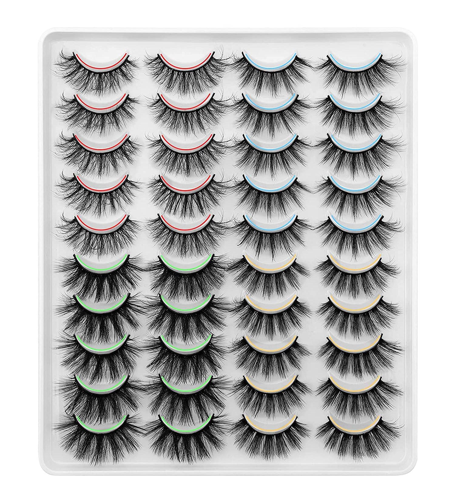 Dysilk 6D False Eyelashes - 20 Pairs Artistic Cat Eye Self-Adhesive Fluffy Lashes | Reusable 13mm-20mm Eyelash Extensions Set - Buy Online on GoSupps.com