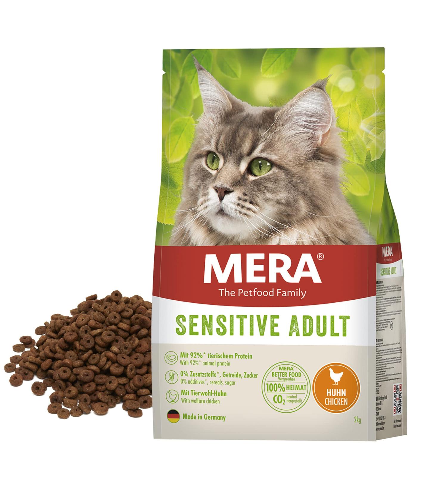 Buy Mera Cats Sensitive Adult Chicken Dry Food 2kg - Grain-Free Sustainable & High Meat Content for Optimal Cat Health - Buy Online on GoSupps.com