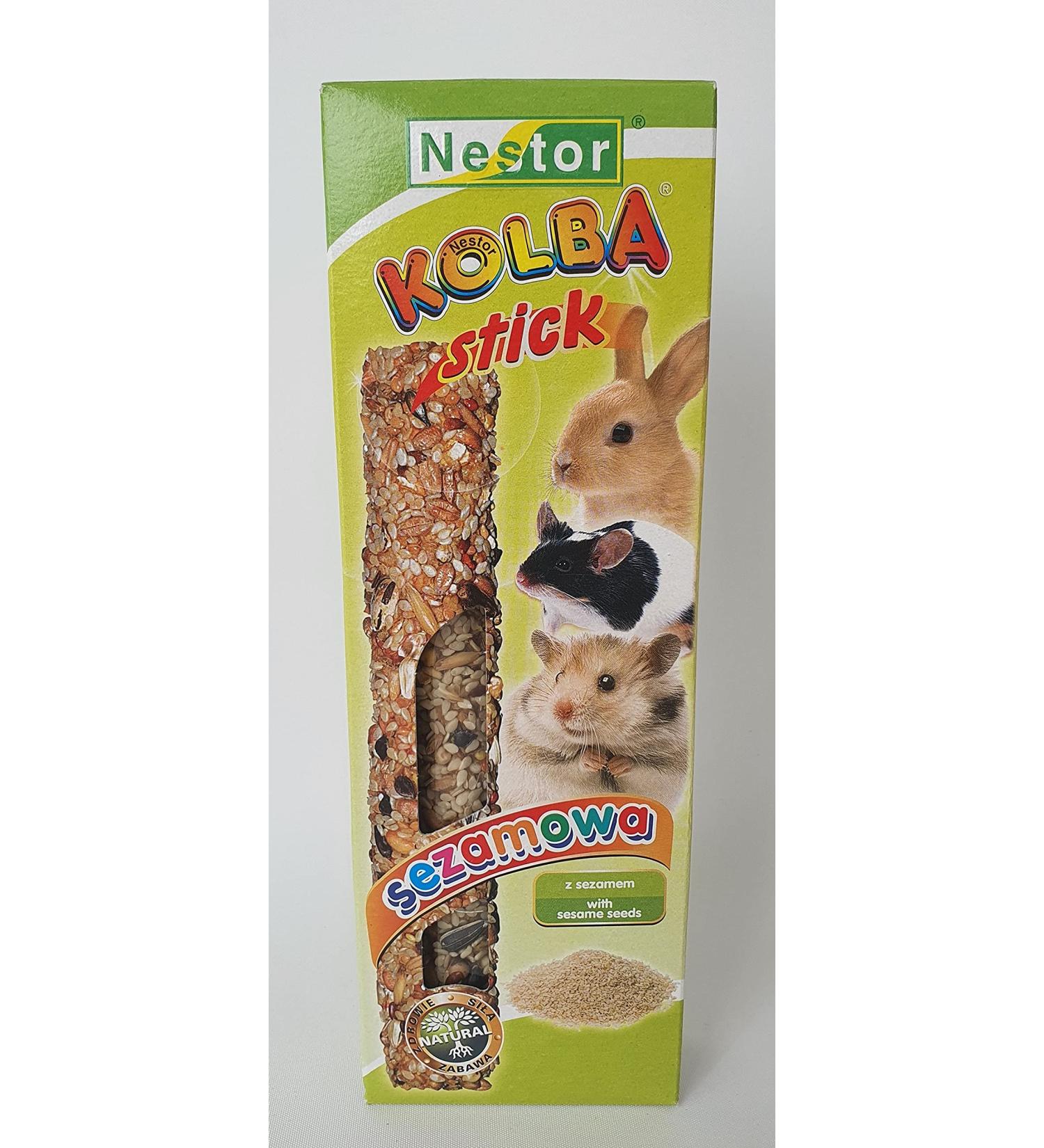 Double Pack 2x Hamster Rabbits Sticks Food SESAME SEEDS Flavor 115g Guinea Pig Rat Mouse Gerbil Rodents Animal Pet Vegetable Foods Treats Snacks with Hooks - Buy Online on GoSupps.com