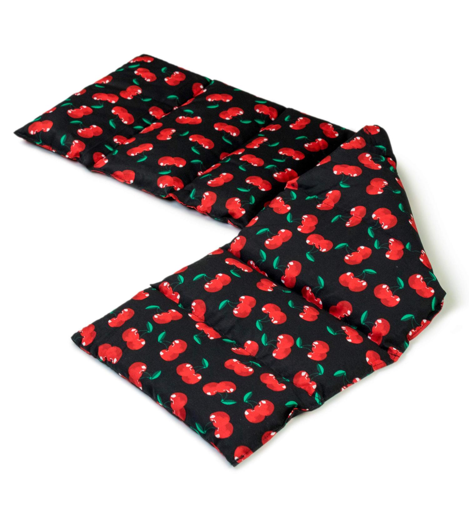 Shop Large 75x20cm Cherry Stone Pillow - 8-Chamber Heat Pad in Cherry-Black - Ideal Grain Pillow for Relaxation & Comfort - Buy Online on GoSupps.com