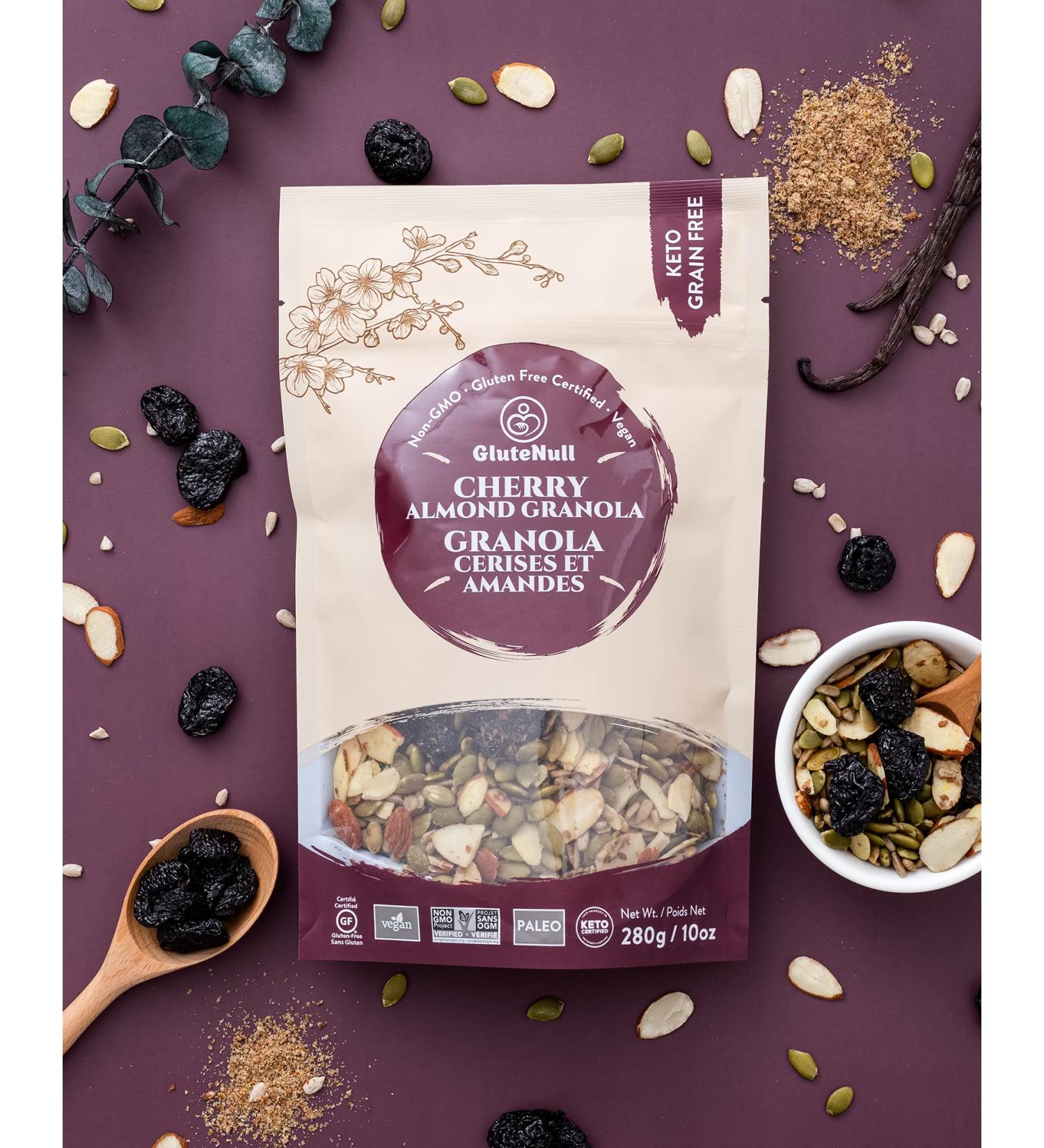 Cherry Almond Granola - Keto Paleo Gluten Free Vegan - 10 Oz | Healthy & Delicious Snack - Buy Online on GoSupps.com