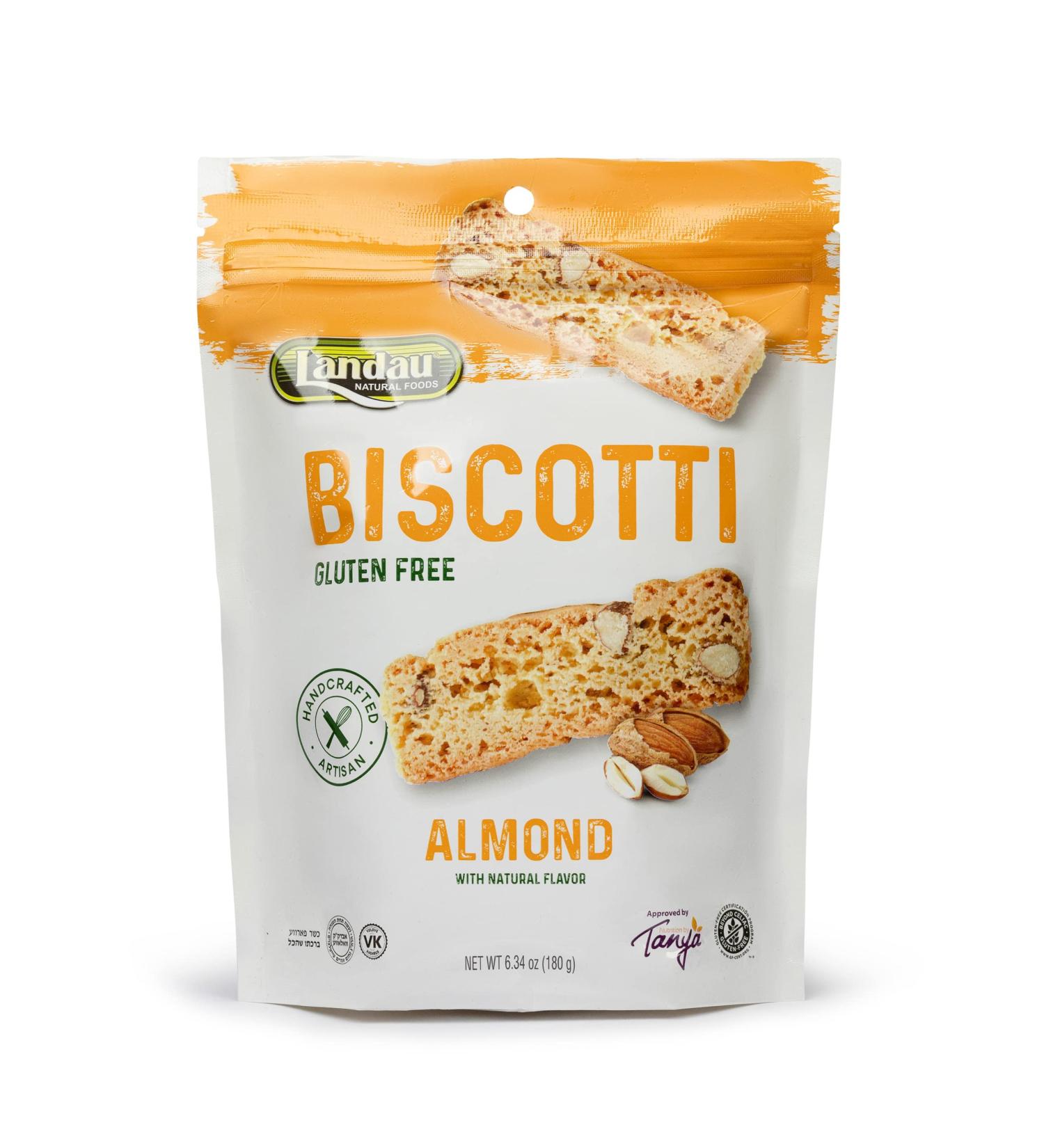Landau Gluten Free Biscotti | 6.3 oz Almond Biscuits - Dairy, Soy, Corn Free - Buy Online on GoSupps.com