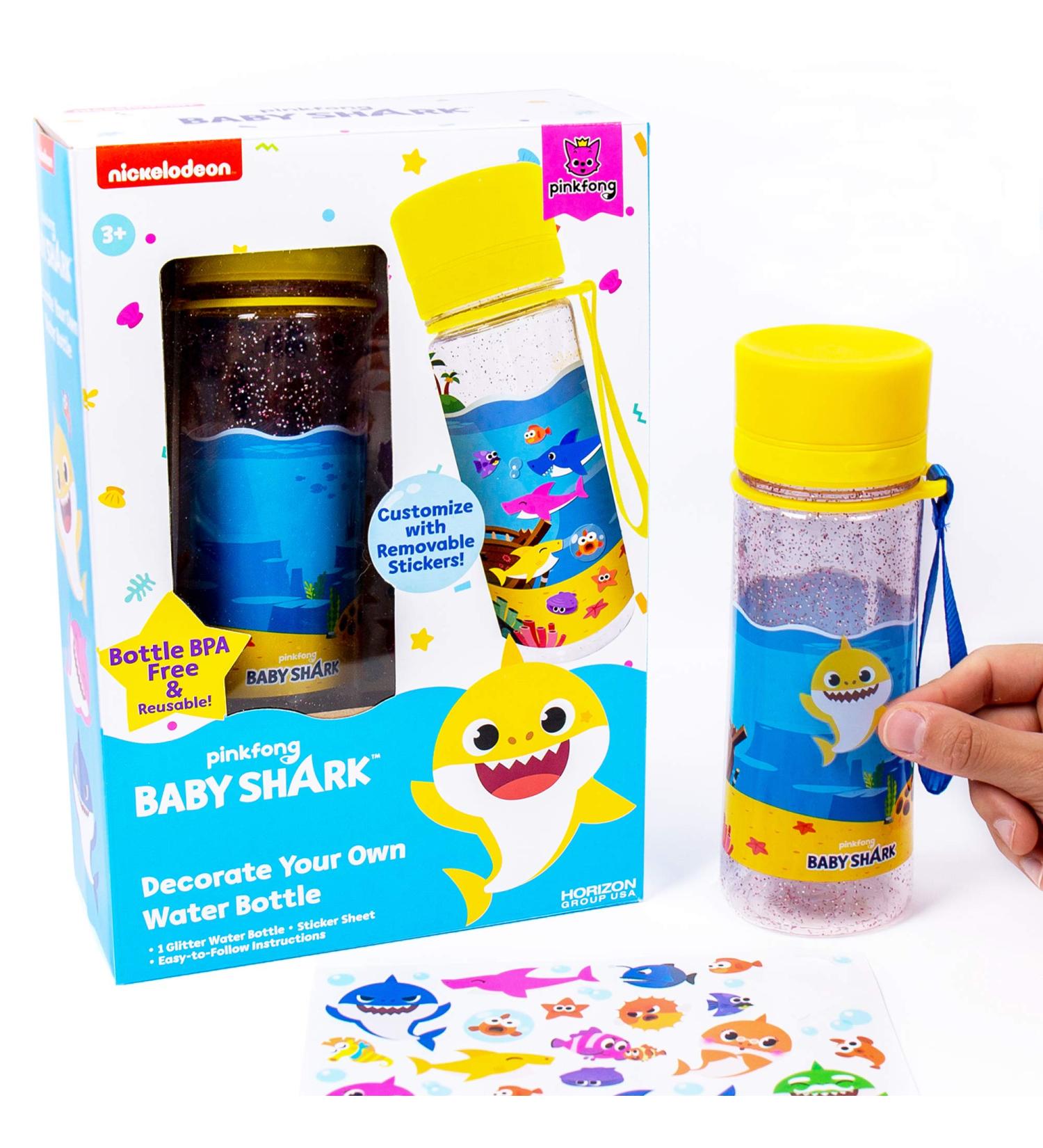 Baby Shark Color Your Own Water Bottle - Ideal for Travel, Sports & School - Creative Gift Idea for Kids 6+ by Horizon Group USA - Buy Online on GoSupps.com
