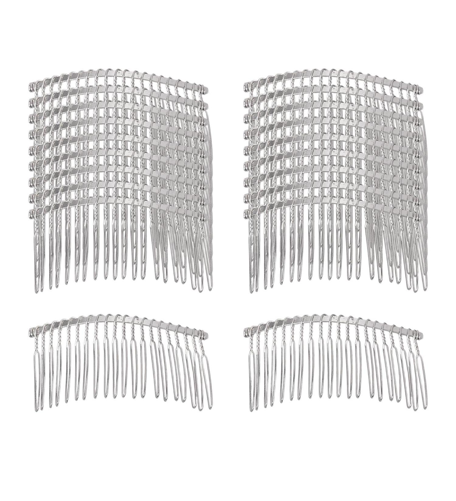 Milageto 20x Bridal Hair Comb Clip Bridal Wedding Combs Hair Accessories Metal Wire Hair Combs for Prom Carnival Festival Party Silver - Buy Online on GoSupps.com