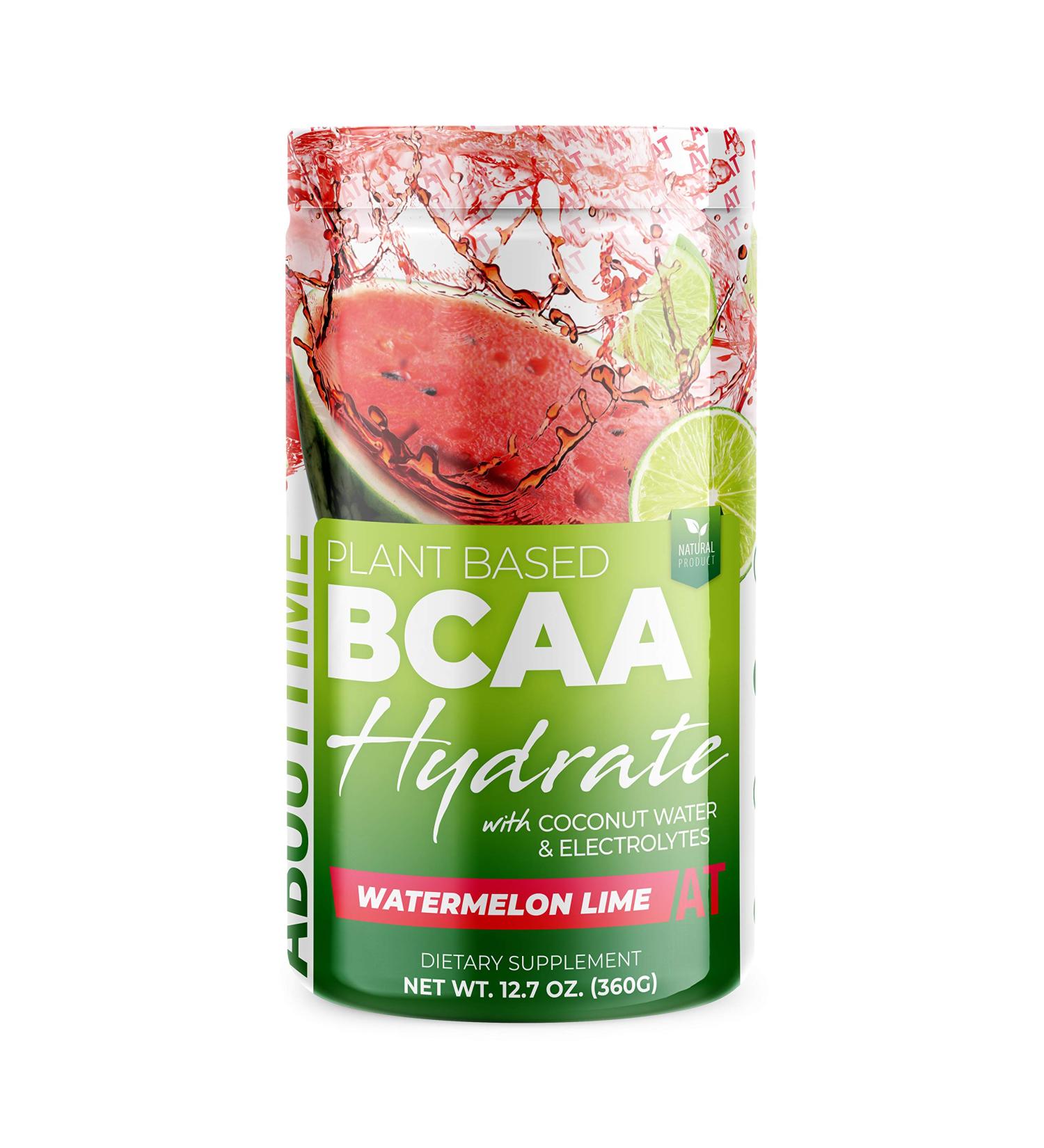 About Time Plant Based BCAA Hydrate - L-Glutamine & Electrolytes Watermelon Lime Non-GMO Gluten Free 20 Servings - International Shipping Available - Buy Online on GoSupps.com