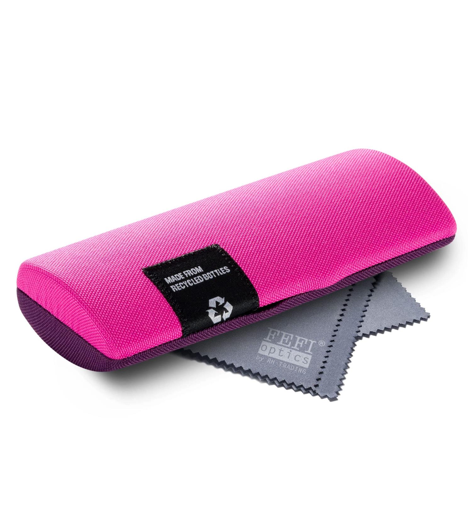 FEFI Hardcase Glasses Case | Eco-Friendly Fabric Cover made from Recycled PET Bottles - Pink - Buy Online on GoSupps.com