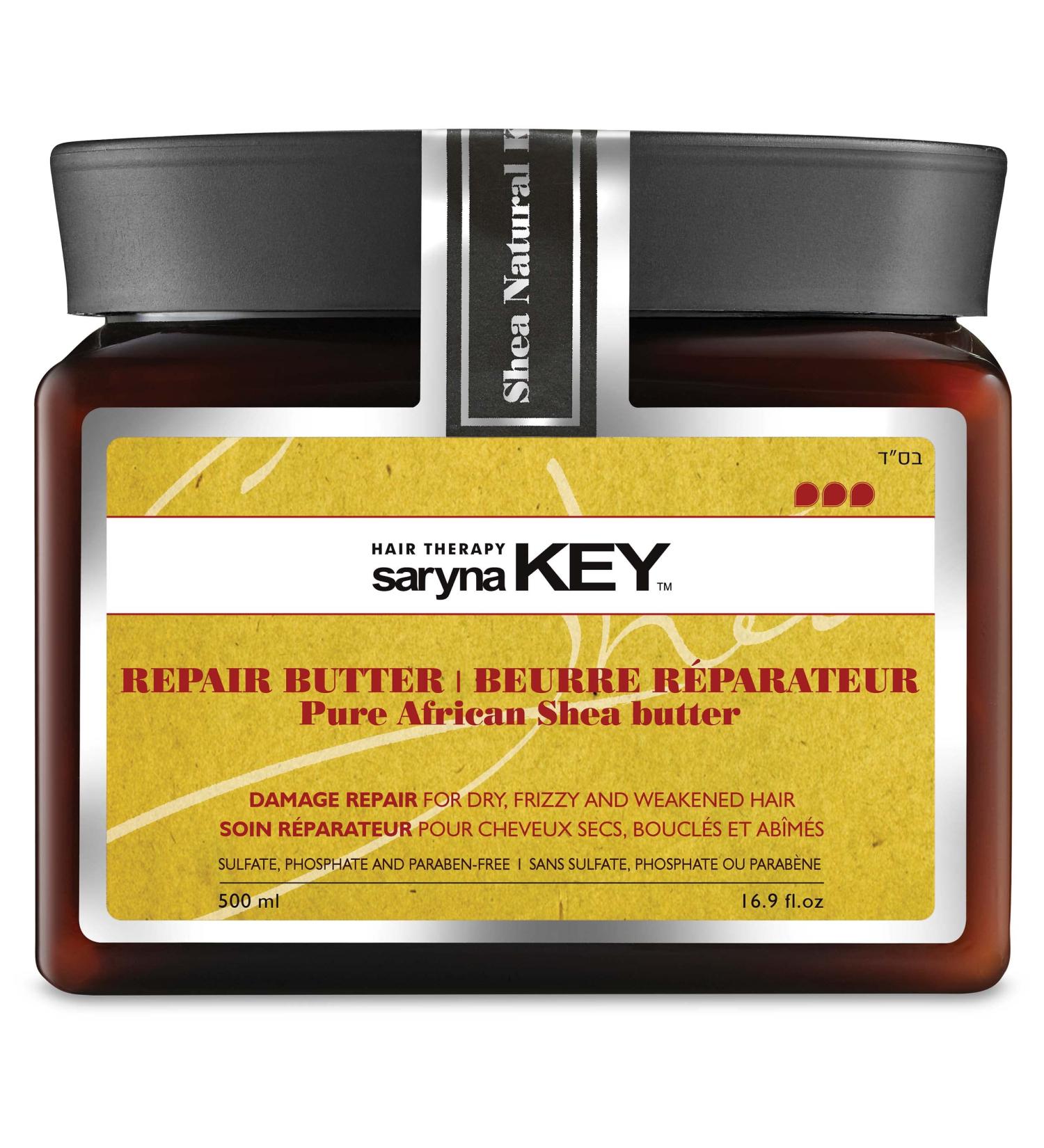 Saryna Key Damage Repair Treatment Butter Mask - African Shea Butter for Dry Hair - Rejuvenating Moisturizer with Keratin & Vitamins A E F - 500ml/16.9oz - Buy Online on GoSupps.com