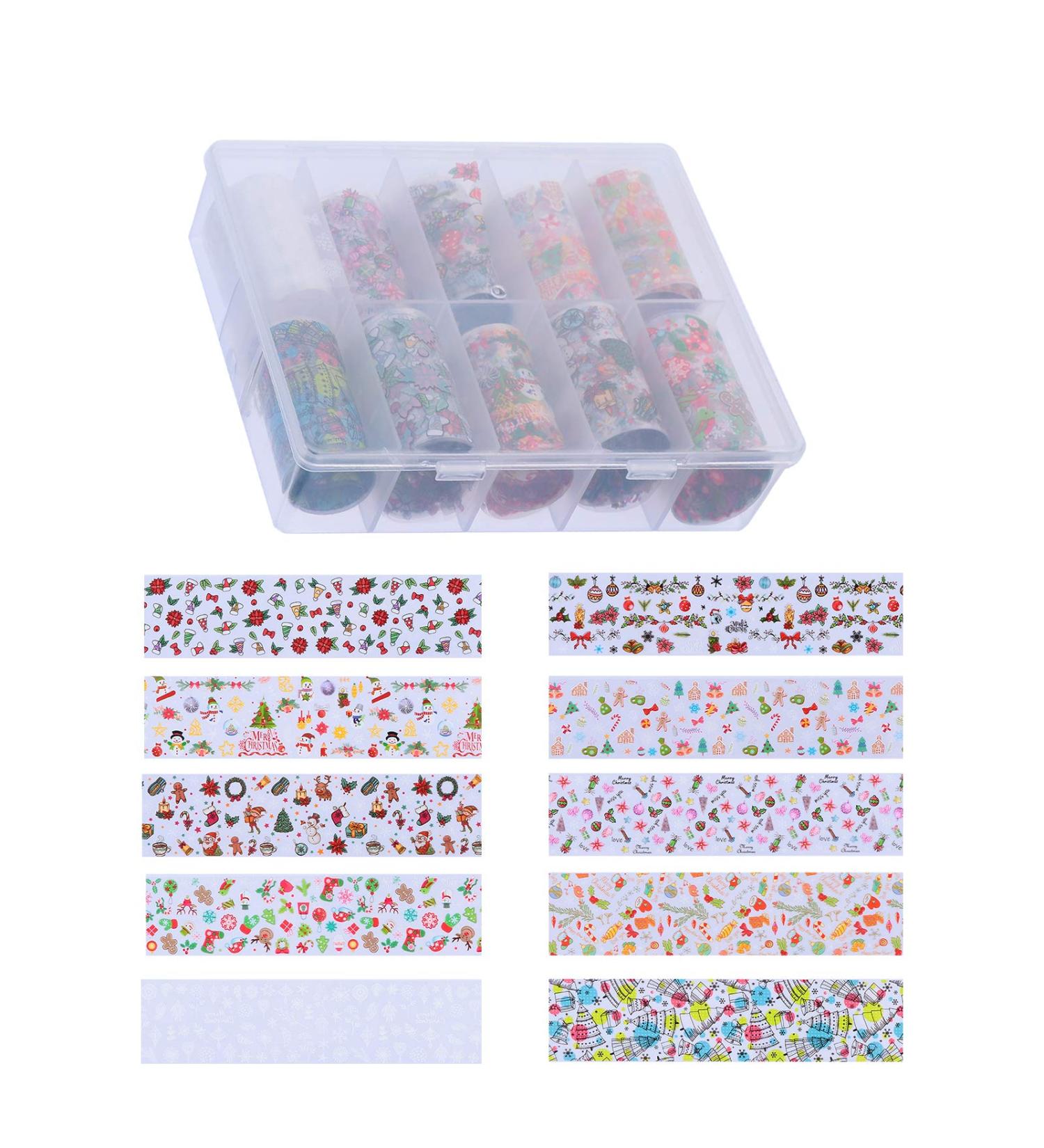 10 Sheets Christmas Nail Art Stickers Xmas Nail Decals Holiday Manicure Santa Stickers Snowflake Nail Art Stickers DIY Xmas Nail Art Tips Xmas Nail Stickers Halloween Nail Supplies - Buy Online on GoSupps.com