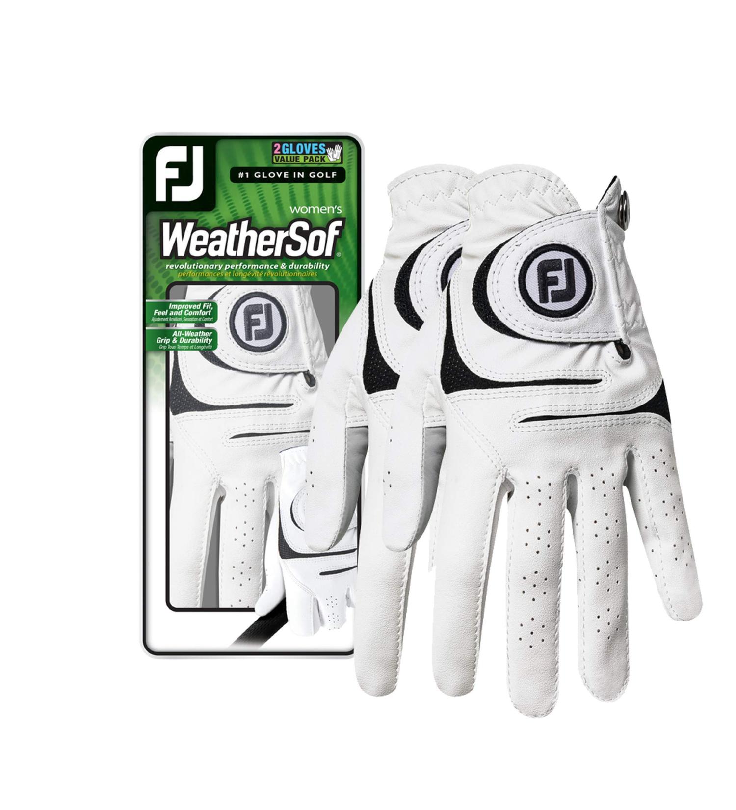 FootJoy Women's WeatherSof Golf Glove Pack of 2 - White Medium Left | 2 Pack Women's Golf Gloves - Buy Online on GoSupps.com