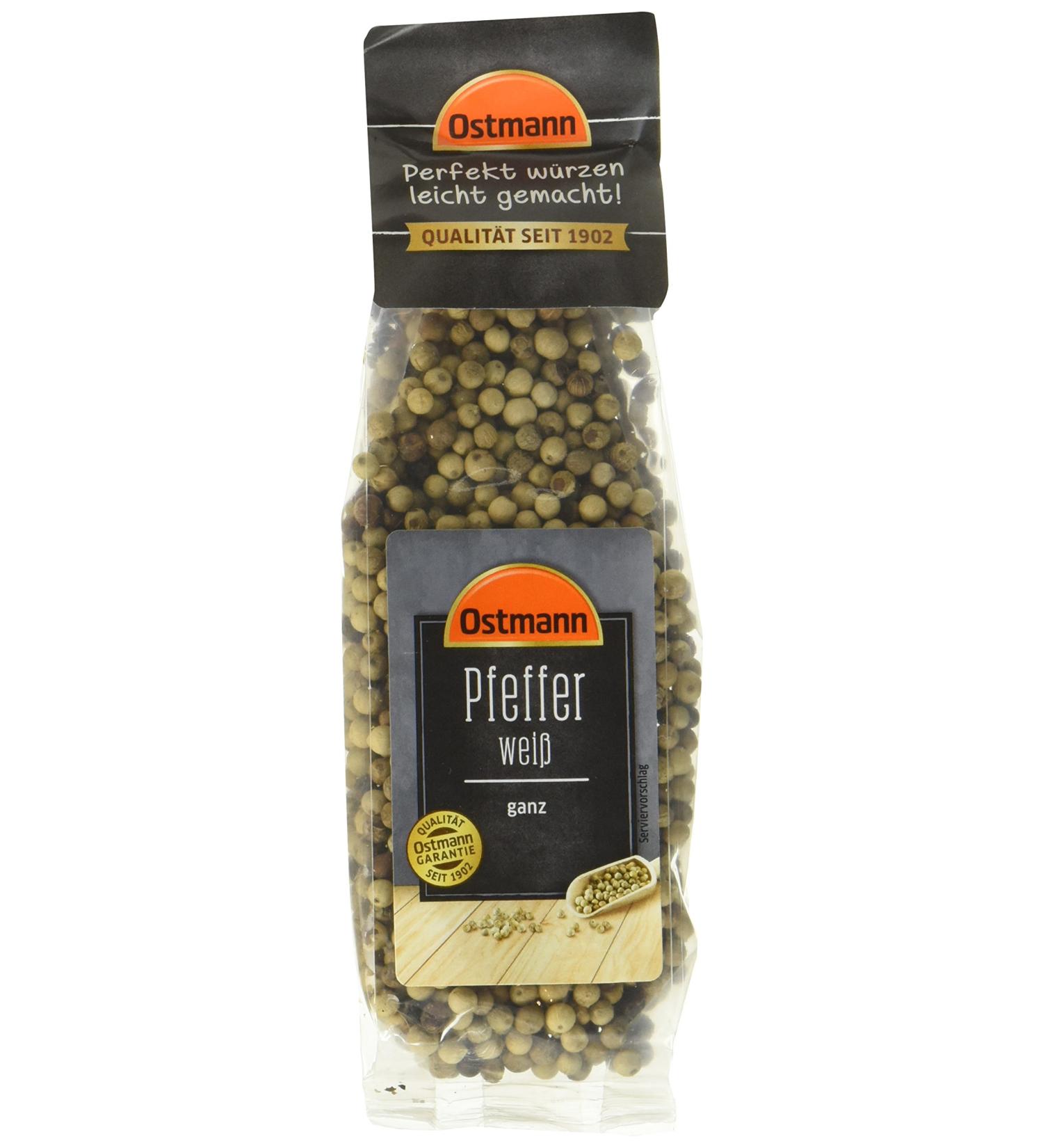 Ostmann White Pepper Whole - Pack of 3 (180g) | Premium Spice for International Shipping - Buy Online on GoSupps.com